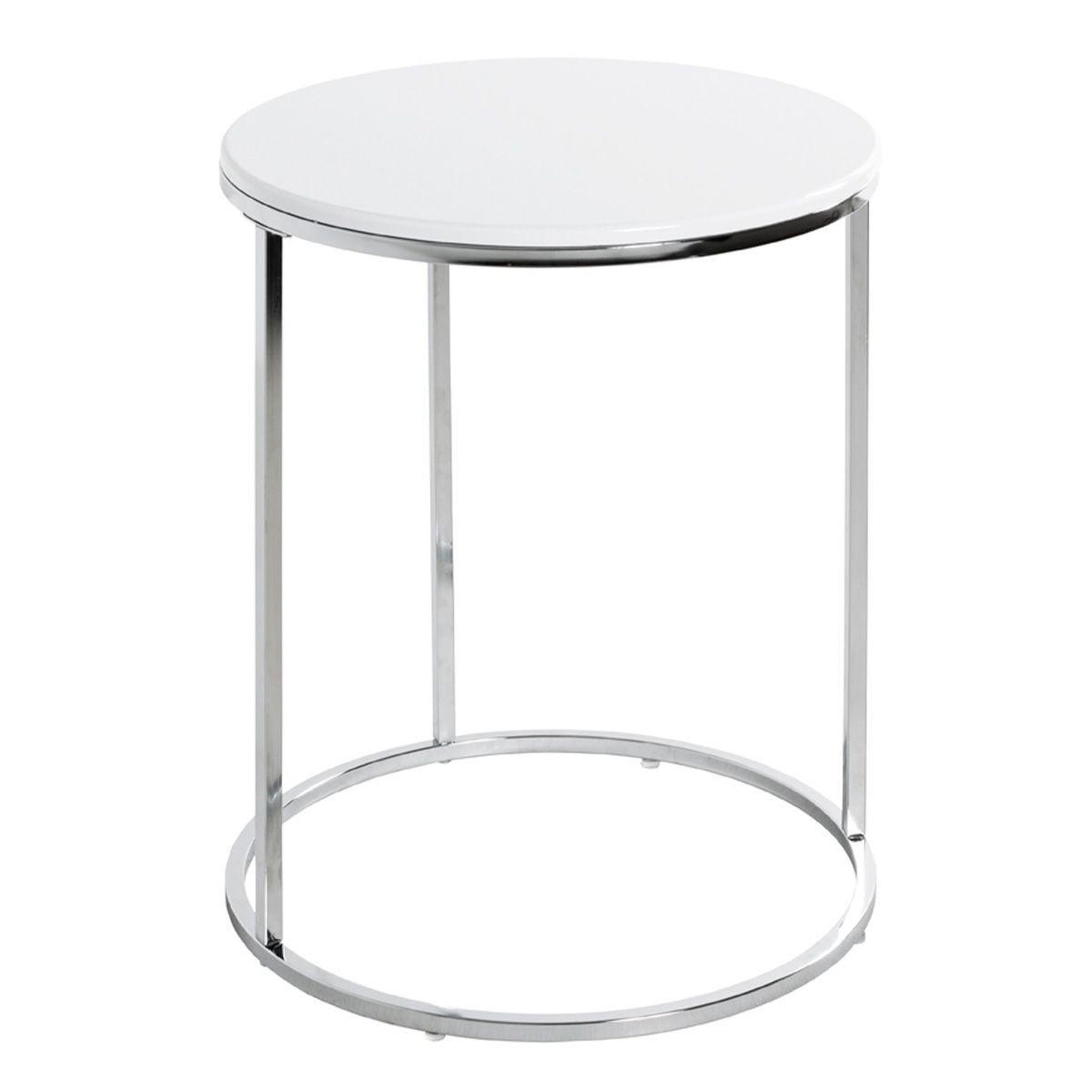 Paris Prix Table d'appoint design  zano  50cm blanc & argent