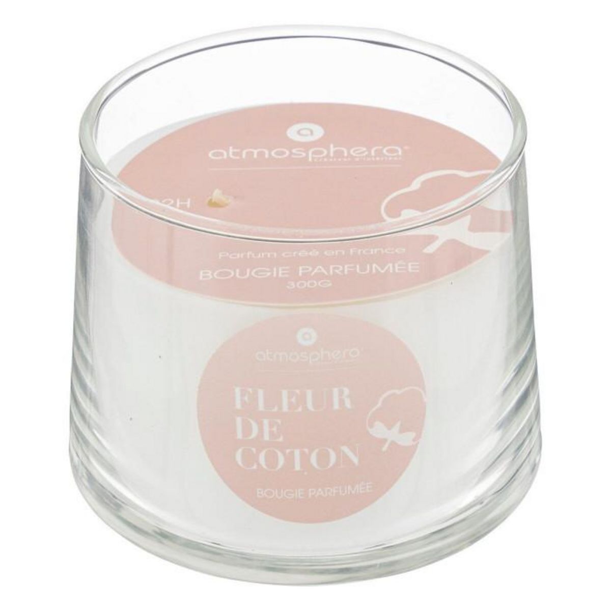 ATMOSPHERA Bougie Parfumée en Verre  Izor  300g Fleur de Coton