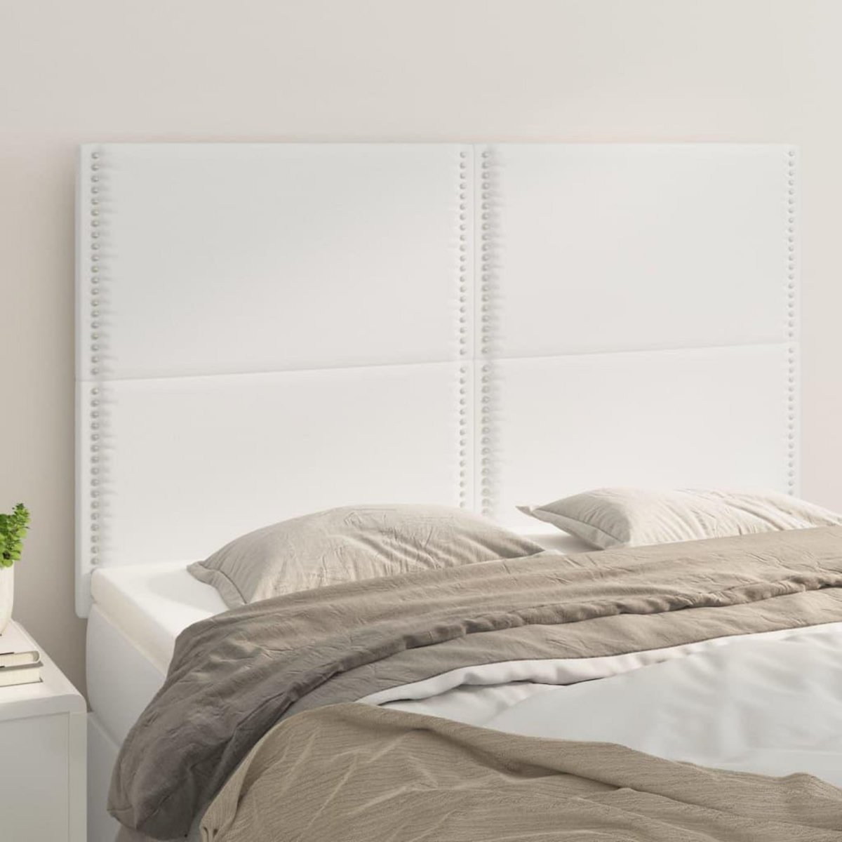 VIDAXL Tetes de lit 4 pcs Blanc 72x5x78/88 cm Similicuir