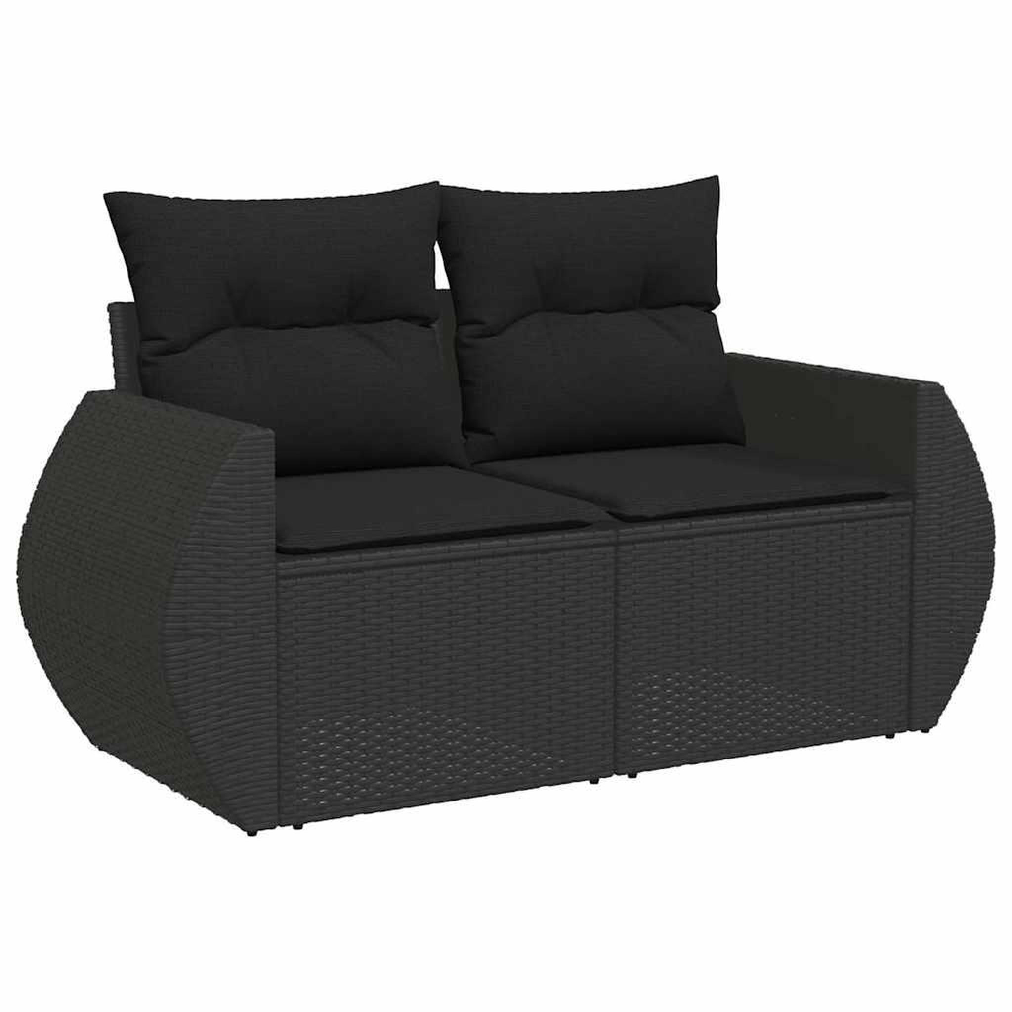 Voir la diapositive 5 : VIDAXL Salon de jardin 5 pcs avec coussins noir resine tressee