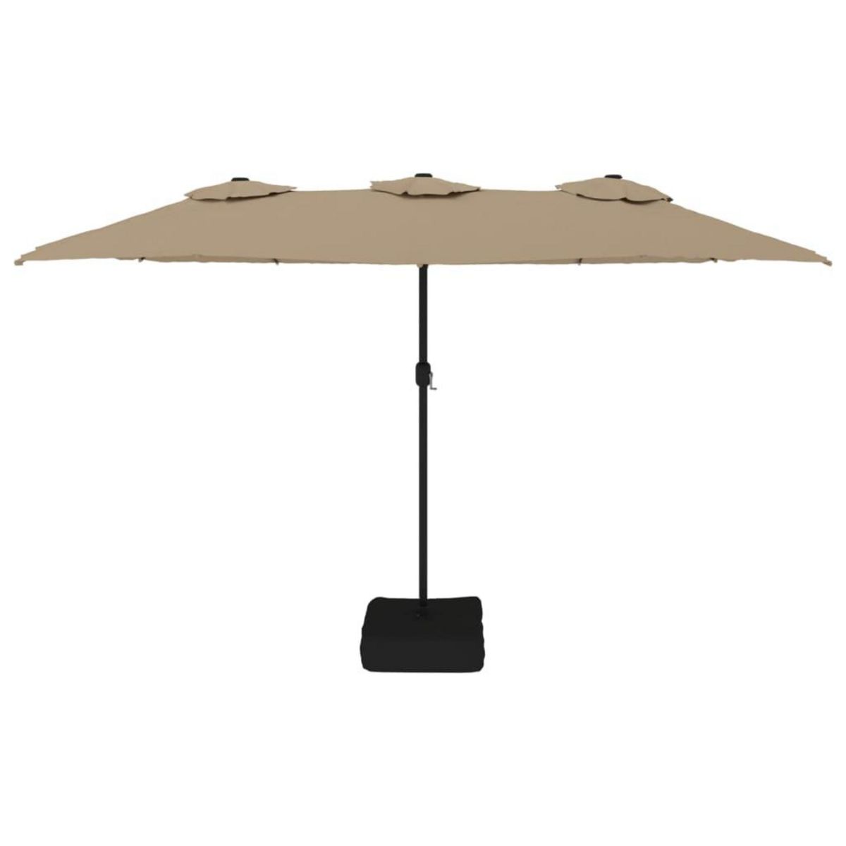 VIDAXL Parasol de jardin a double tete avec LED taupe 449x245 cm