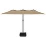 Voir la diapositive 4 : VIDAXL Parasol de jardin a double tete avec LED taupe 449x245 cm