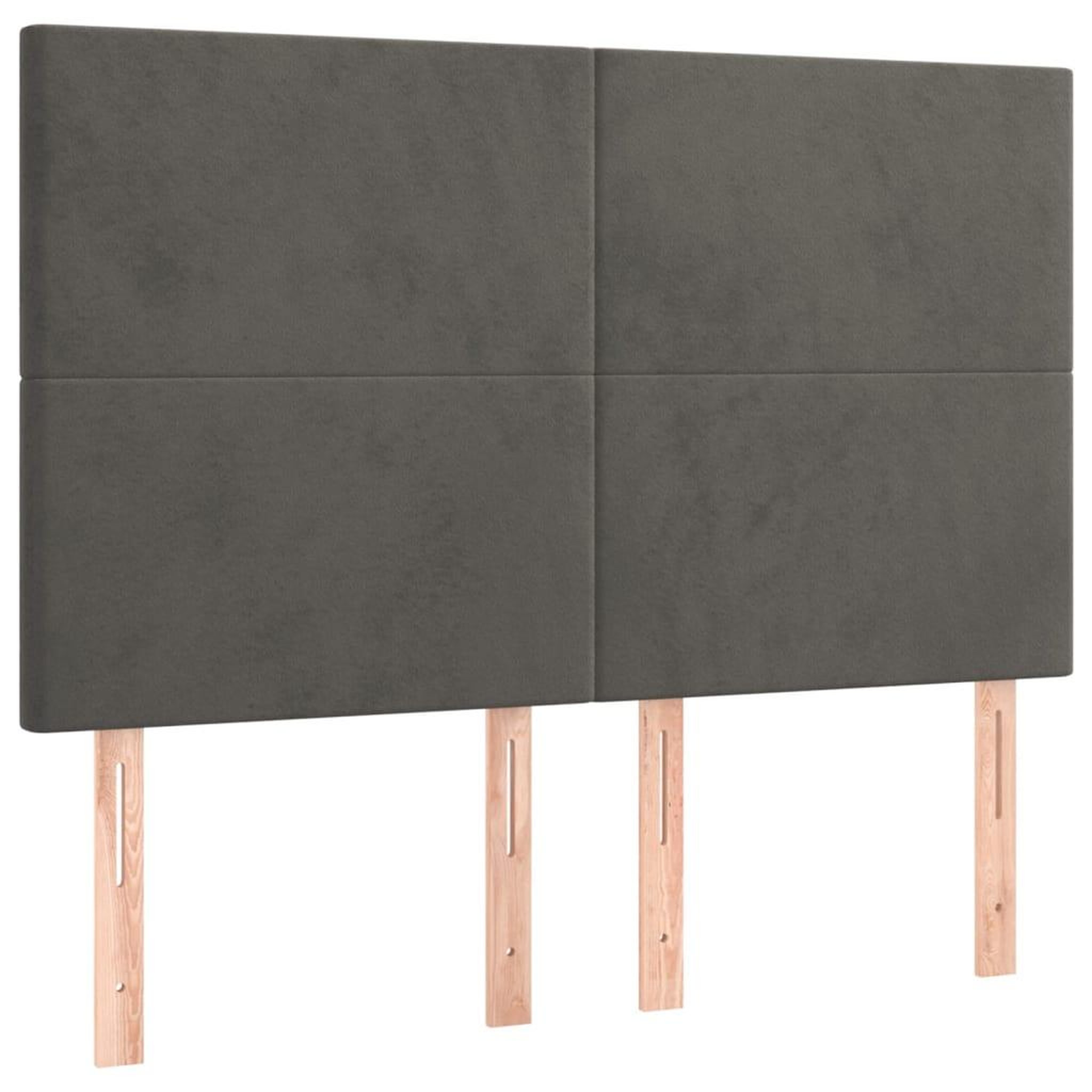 Voir la diapositive 2 : VIDAXL Tetes de lit 4 pcs Gris fonce 72x5x78/88 cm Velours