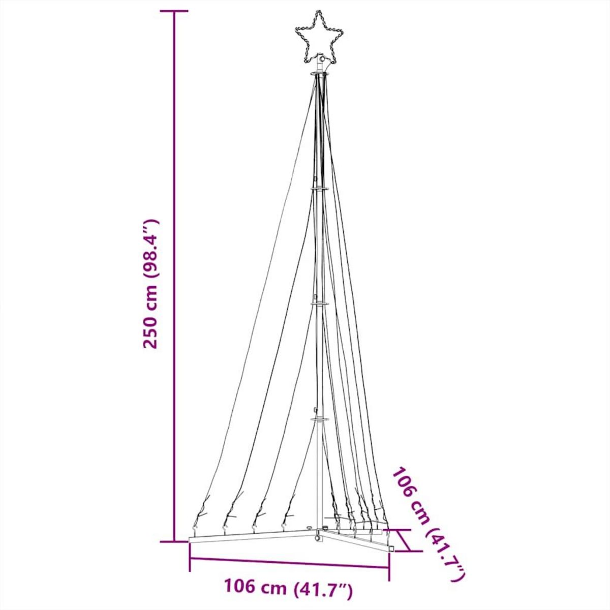 VIDAXL Sapin de Noël a LED 447 LED colorees 249 cm