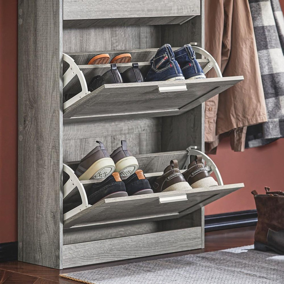 SOBUY SoBuy - Meuble À Chaussures à 3 étagères - Rustique - FSR137-L