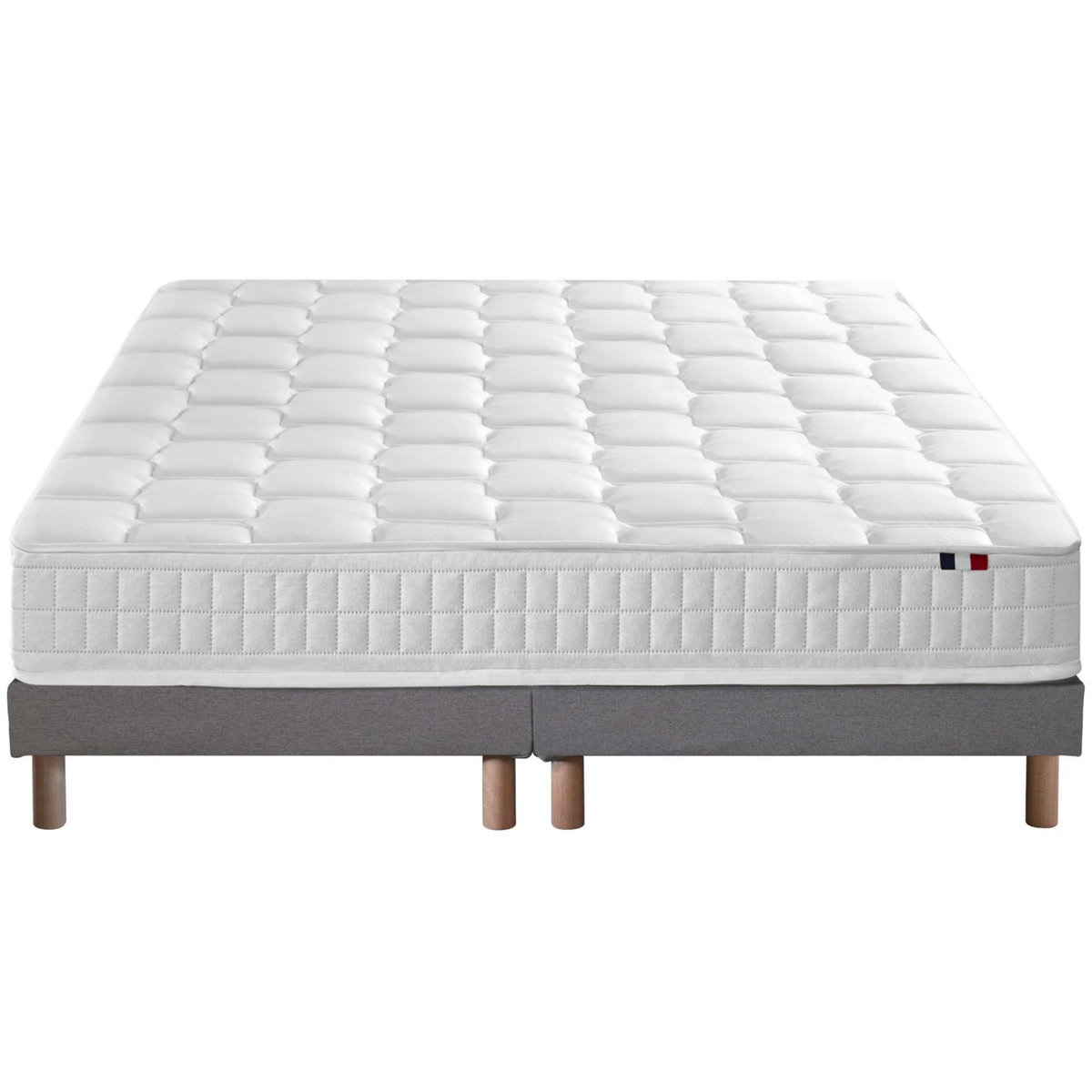 IDLITERIE Ensemble literie : matelas à ressorts ODYSSEE et mémoire de forme avec sommier - Qualité française