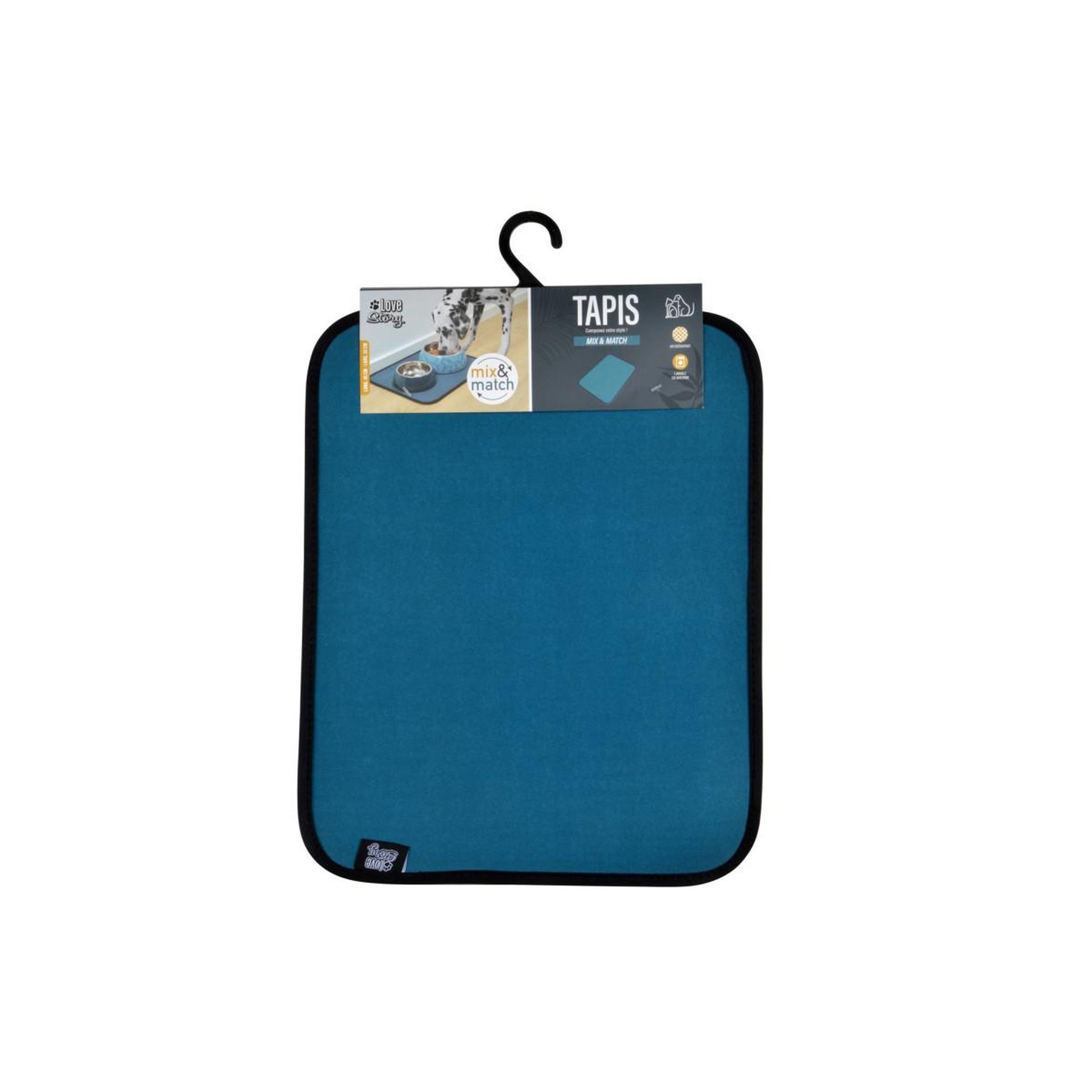 Voir la diapositive 2 : HOMEA Tapis de repas pour chien & chat  antidérapant  45cm emeraude