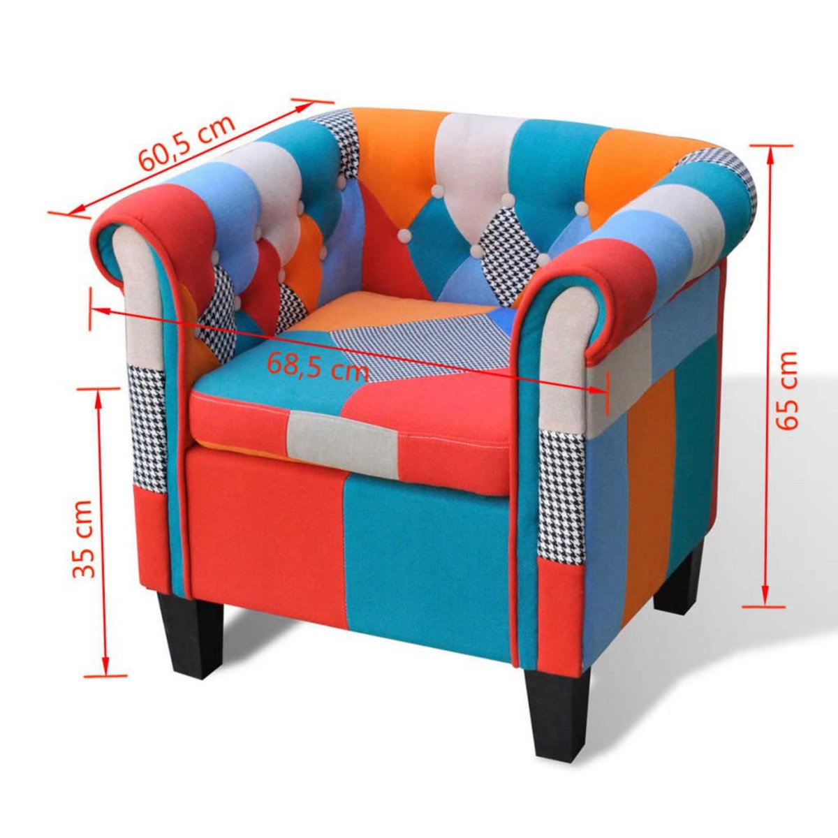 VIDAXL Fauteuil avec design de patchwork Tissu