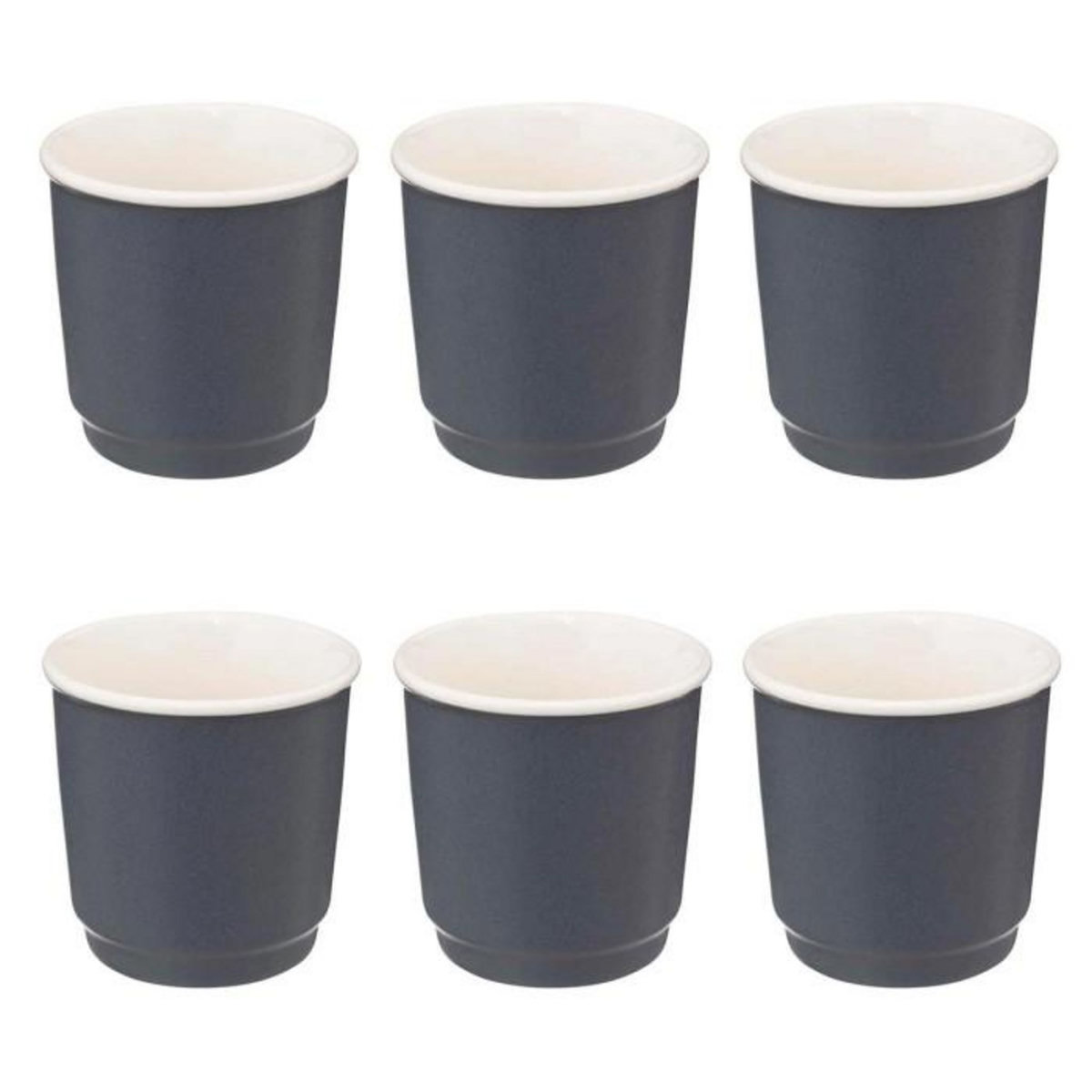 SECRET DE GOURMET Lot de 6 Tasses à Café  Nature  9cl Bleu Gris