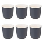 SECRET DE GOURMET Lot de 6 Tasses à Café  Nature  9cl Bleu Gris