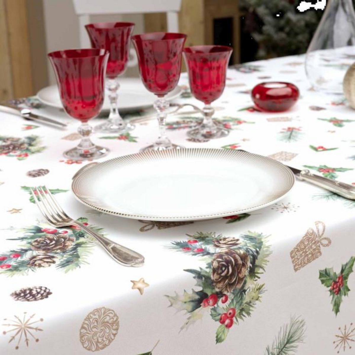 Paris Prix Nappe Antitache Imprimé  Hollystar  150x300cm Multicolore