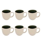 SECRET DE GOURMET Lot de 6 Mugs en Faïence  Wonja  44cl Vert