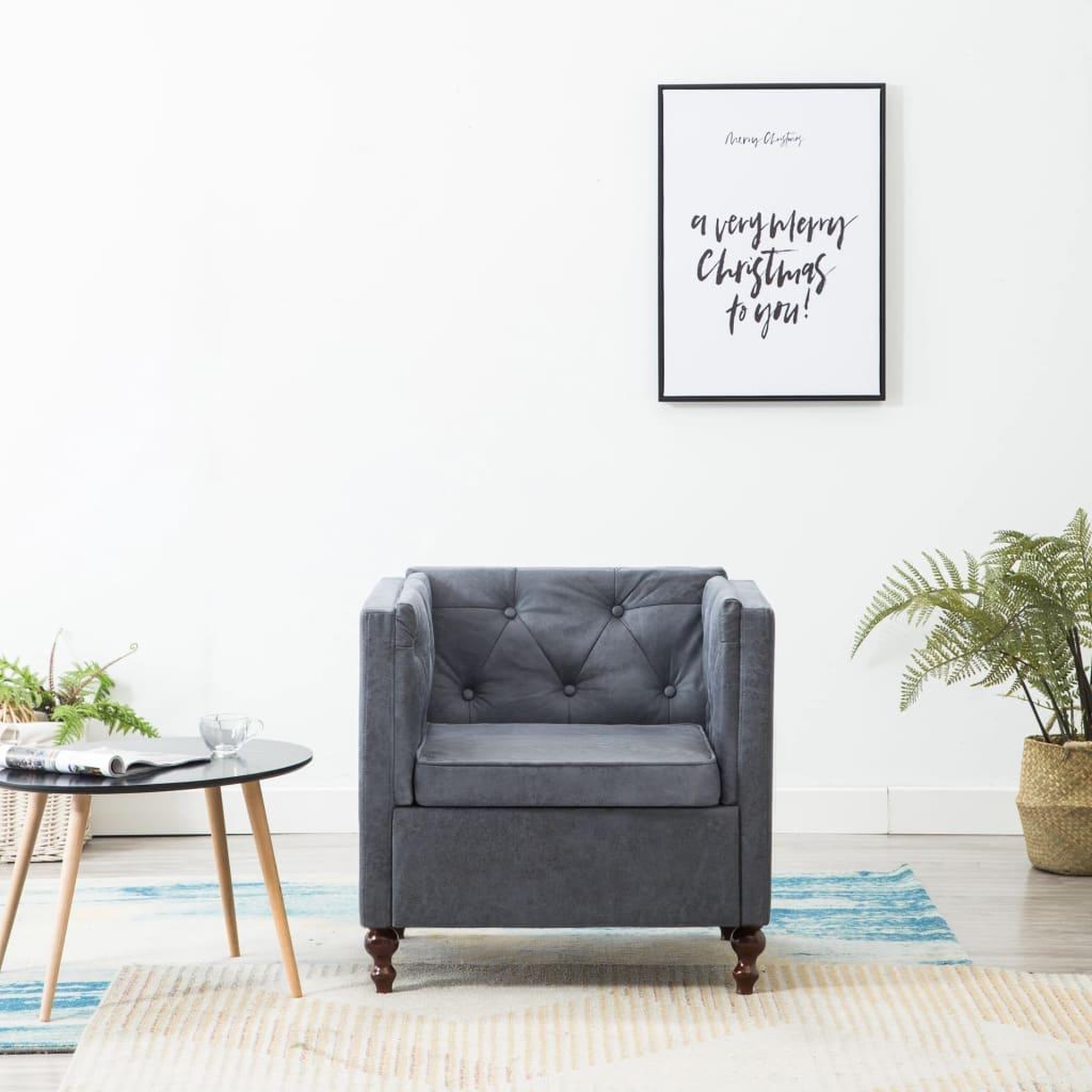Voir la diapositive 1 : VIDAXL Fauteuil gris tissu