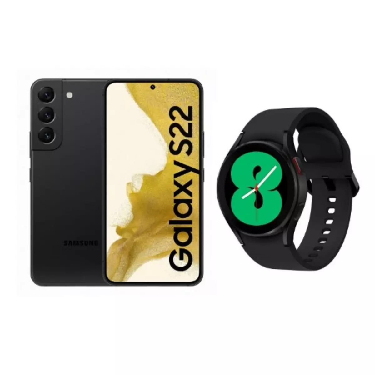 SAMSUNG Galaxy S22 128 Go Noir + Montre connectée Samsung Watch 4 40 mm Noir