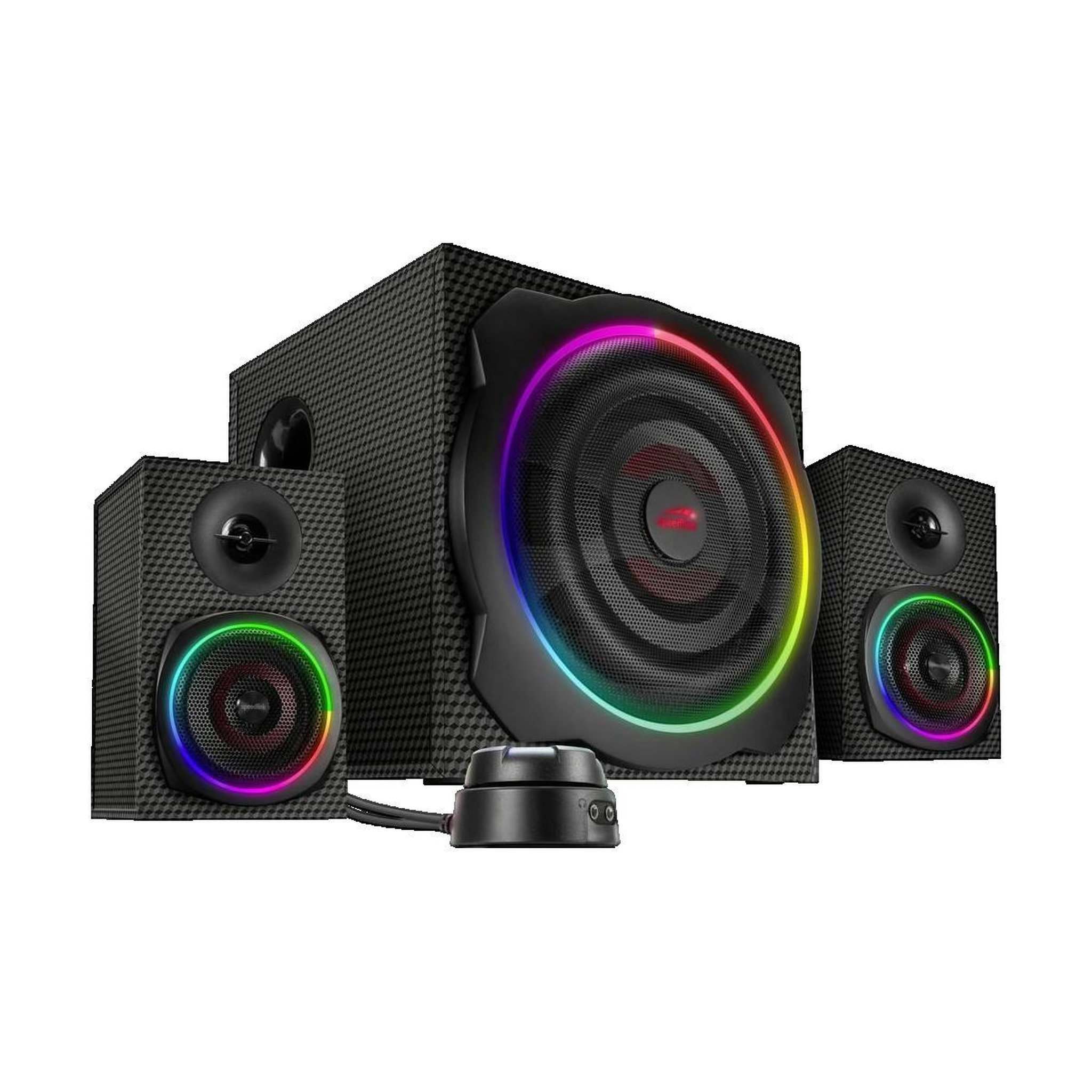 Speedlink Système d'enceintes actives Speed-Link Gravity Carbon RGB avec éclairage RGB personnalisable
