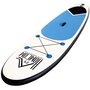 HOMCOM Stand up paddle gonflable surf planche de paddle pour adulte dim. 301L x 76l x 10H cm nombreux accessoires fournis PVC bleu blanc noir