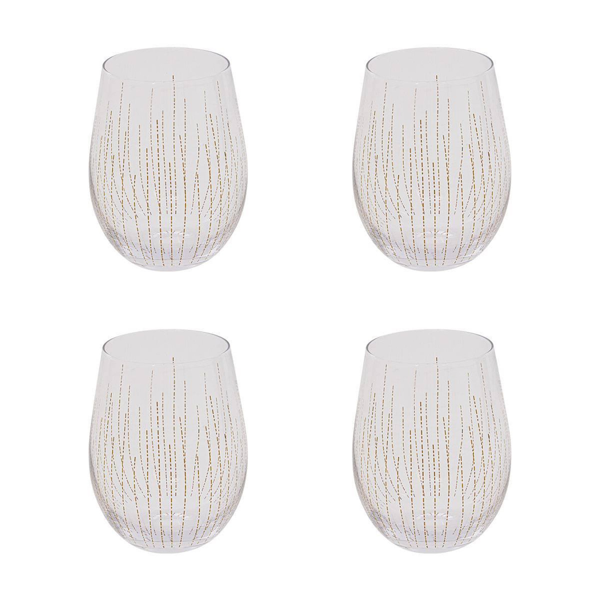SECRET DE GOURMET Lot de 4 verres à eau  lunis  54cl doré