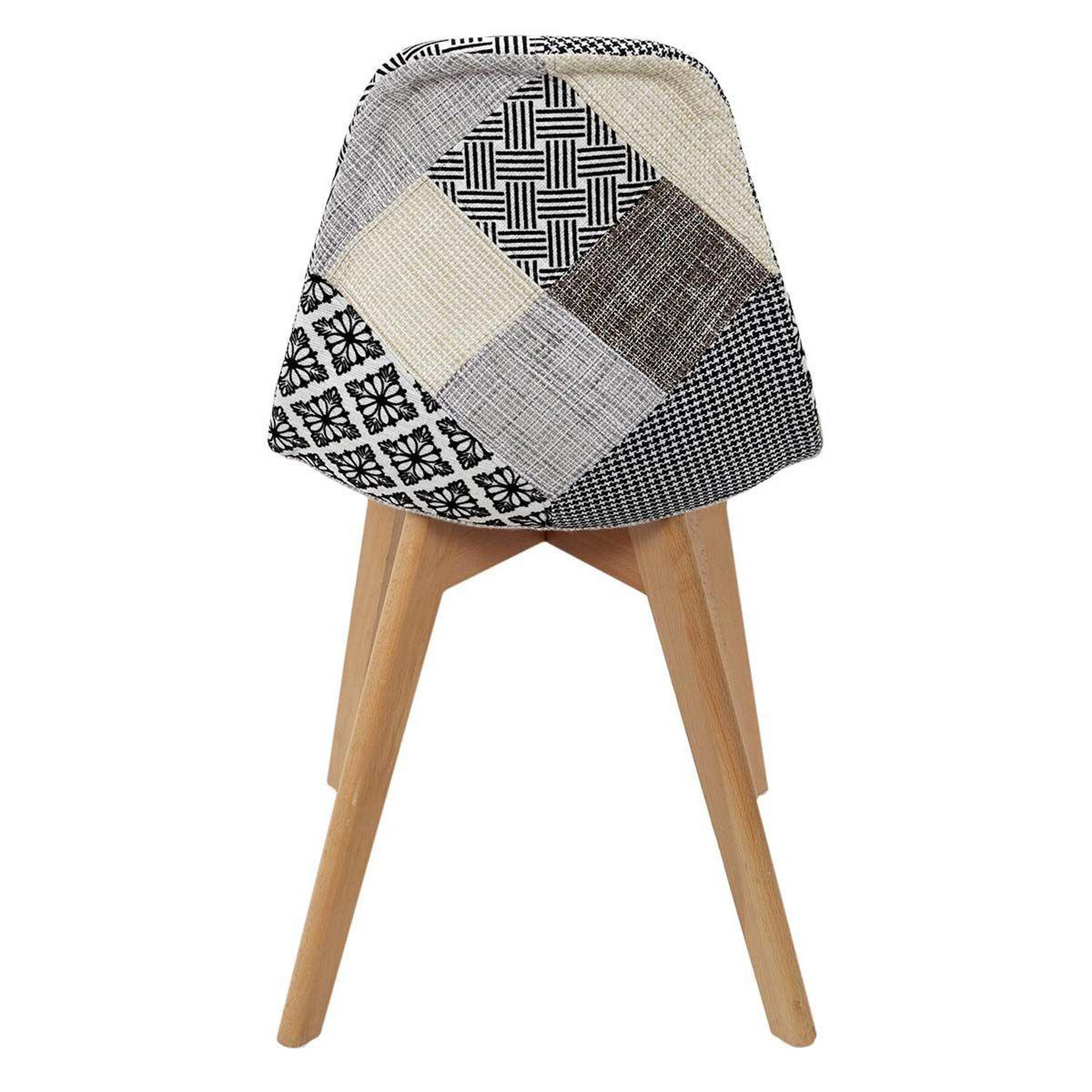 Voir la diapositive 4 : The Home Deco Factory Lot de 4 chaises design  patchwork  86cm gris