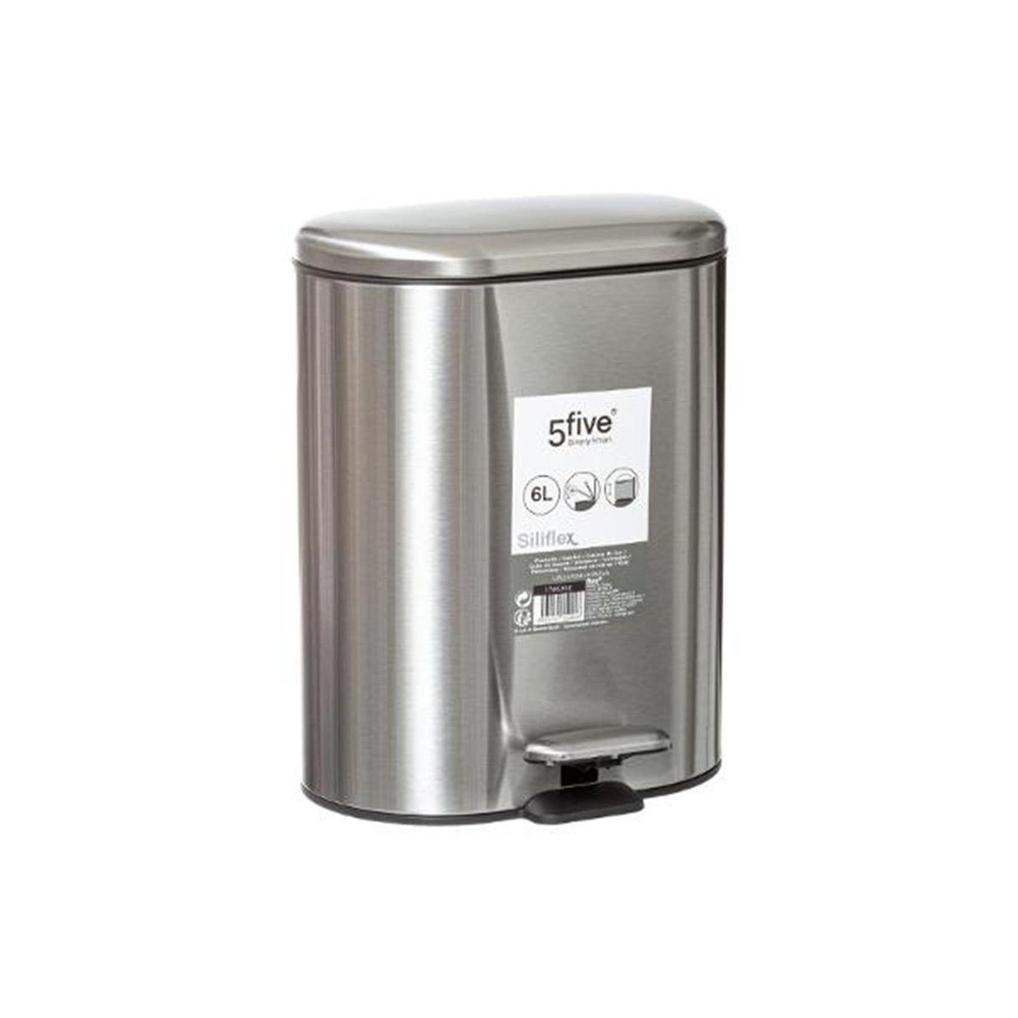 Voir la diapositive 5 : FIVE Poubelle de salle de bain  siliflex  6l inox