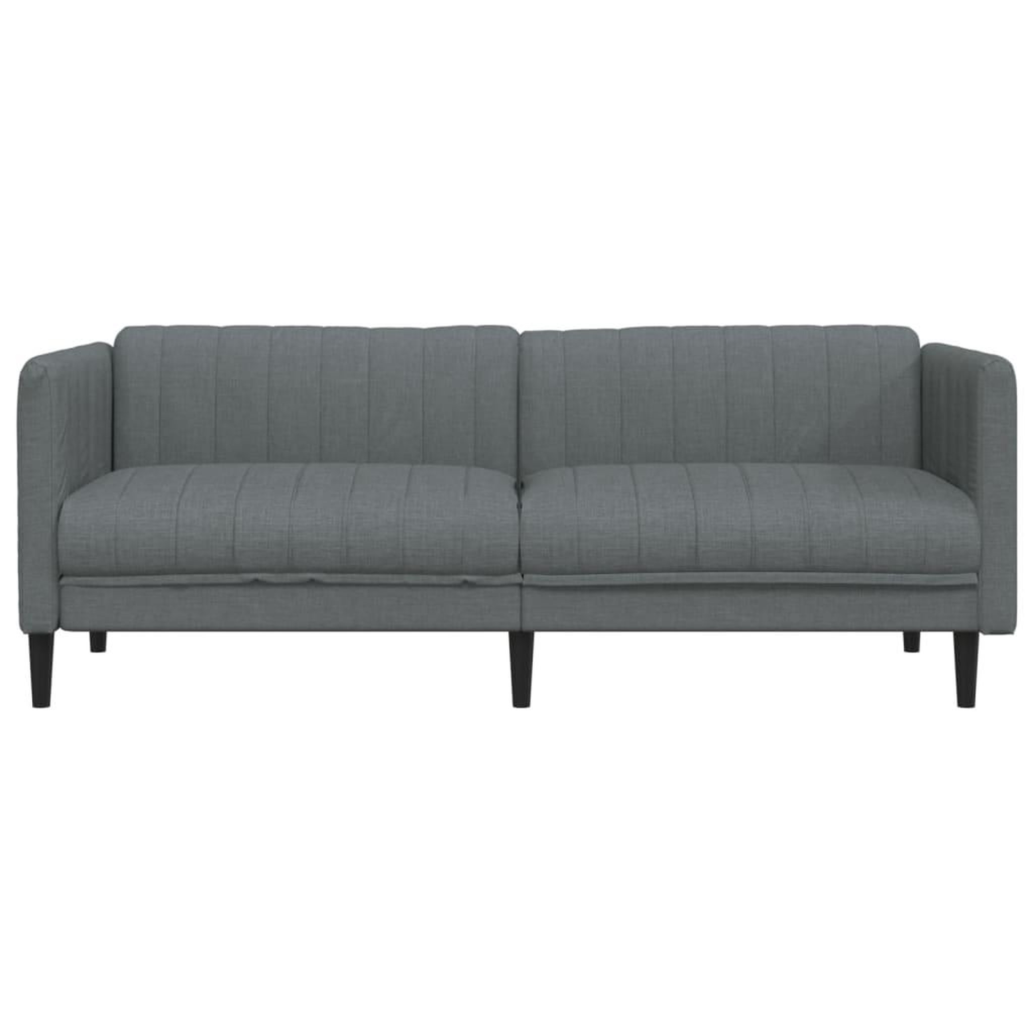 Voir la diapositive 4 : VIDAXL Canape a 3 places gris fonce tissu