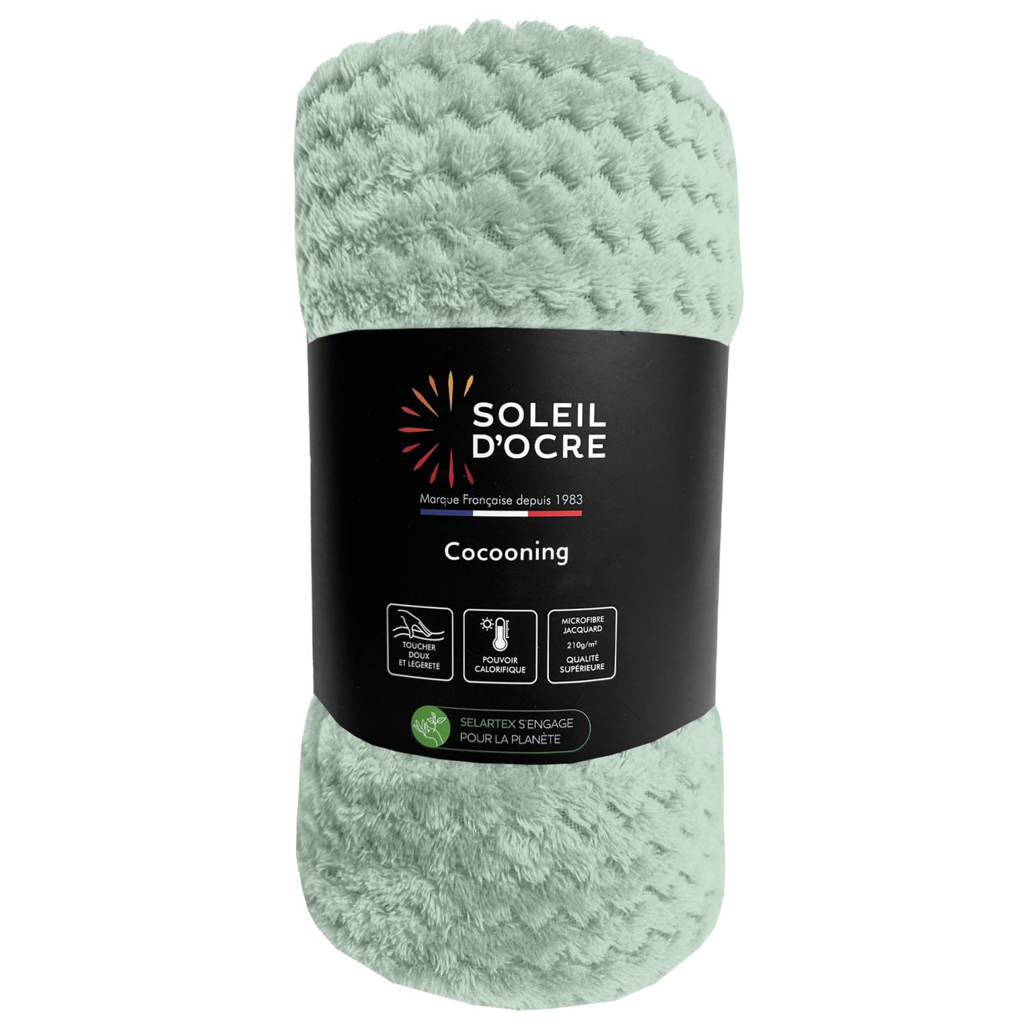 Voir la diapositive 1 : SOLEIL D'OCRE Couverture, plaid microfibre cocooning, par soleil d'ocre
