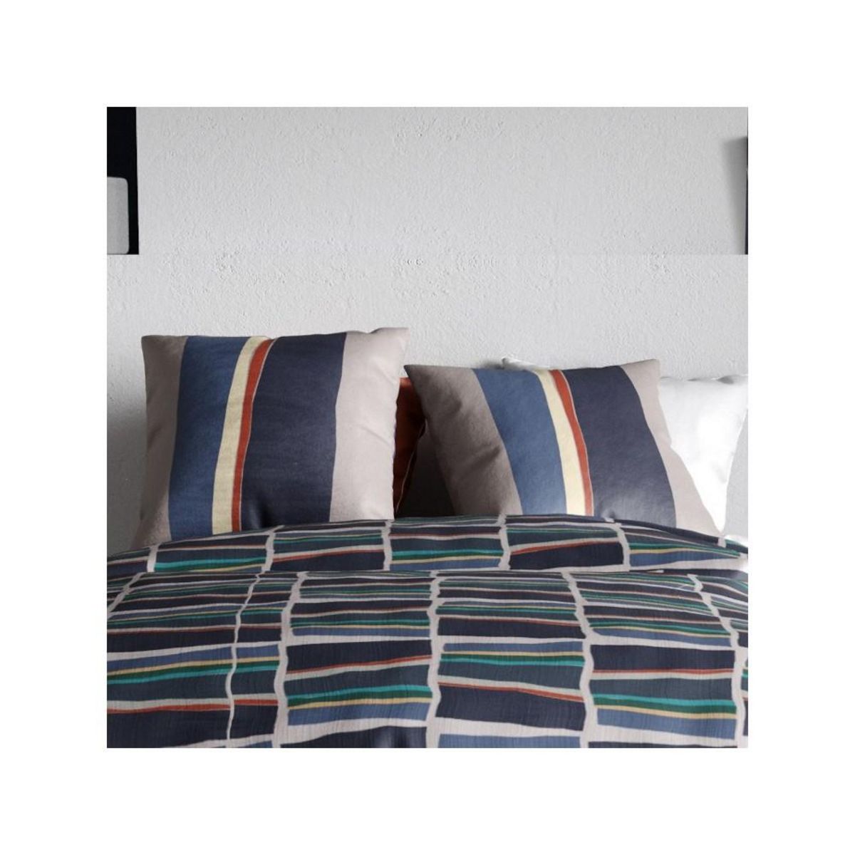 ATELIER DU COTON Housse de couette 260x240 ARTY + 2 taies coton 57 fils