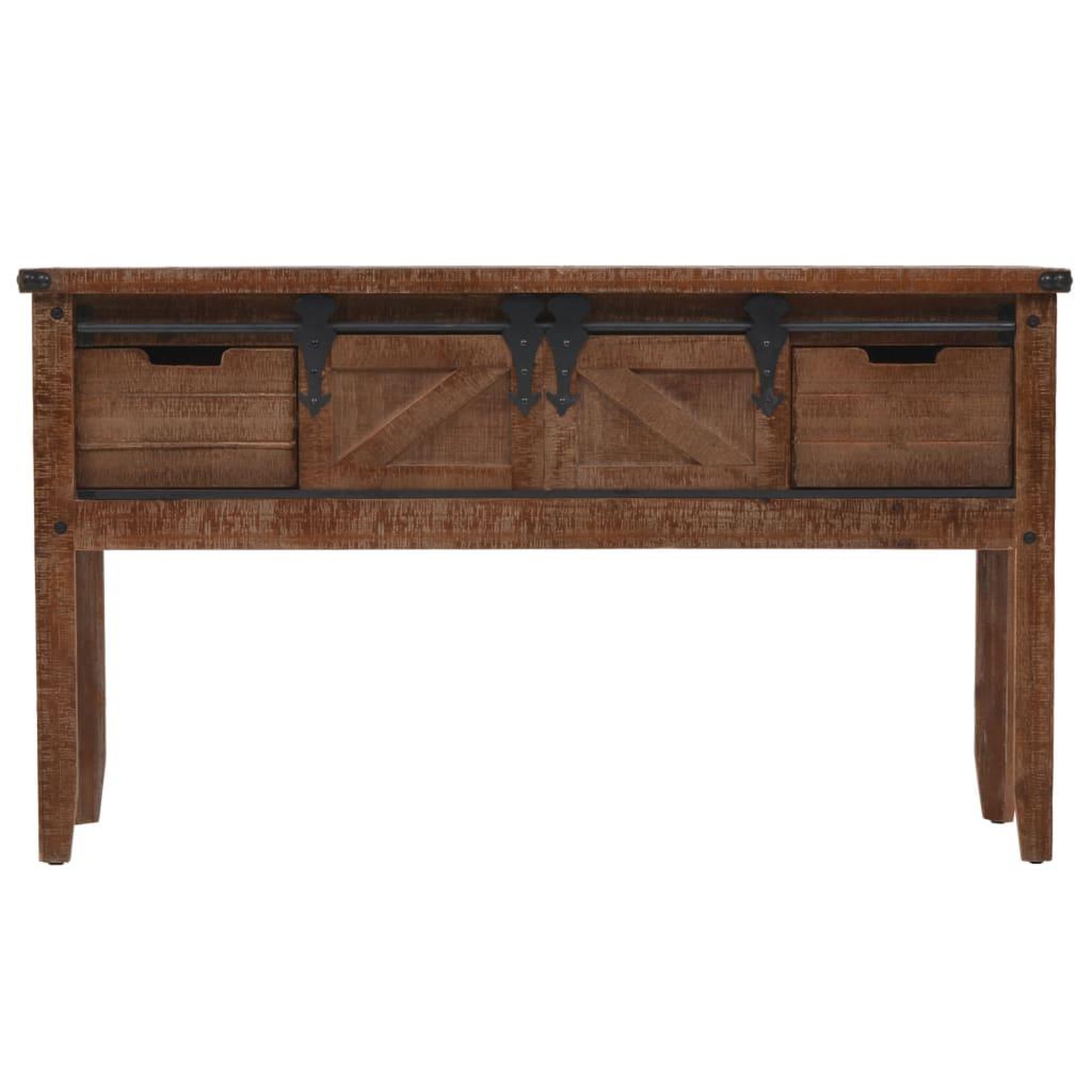 Voir la diapositive 2 : VIDAXL Table console bois massif de sapin 131 x 35,5  x 75 cm marron