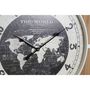 Voir la diapositive 3 : AAAAA Horloge Murale DKD Home Decor Noir Blanc Fer Vintage 60 x 4,5 x 60 cm Bois MDF Mappemonde (2 Unités)