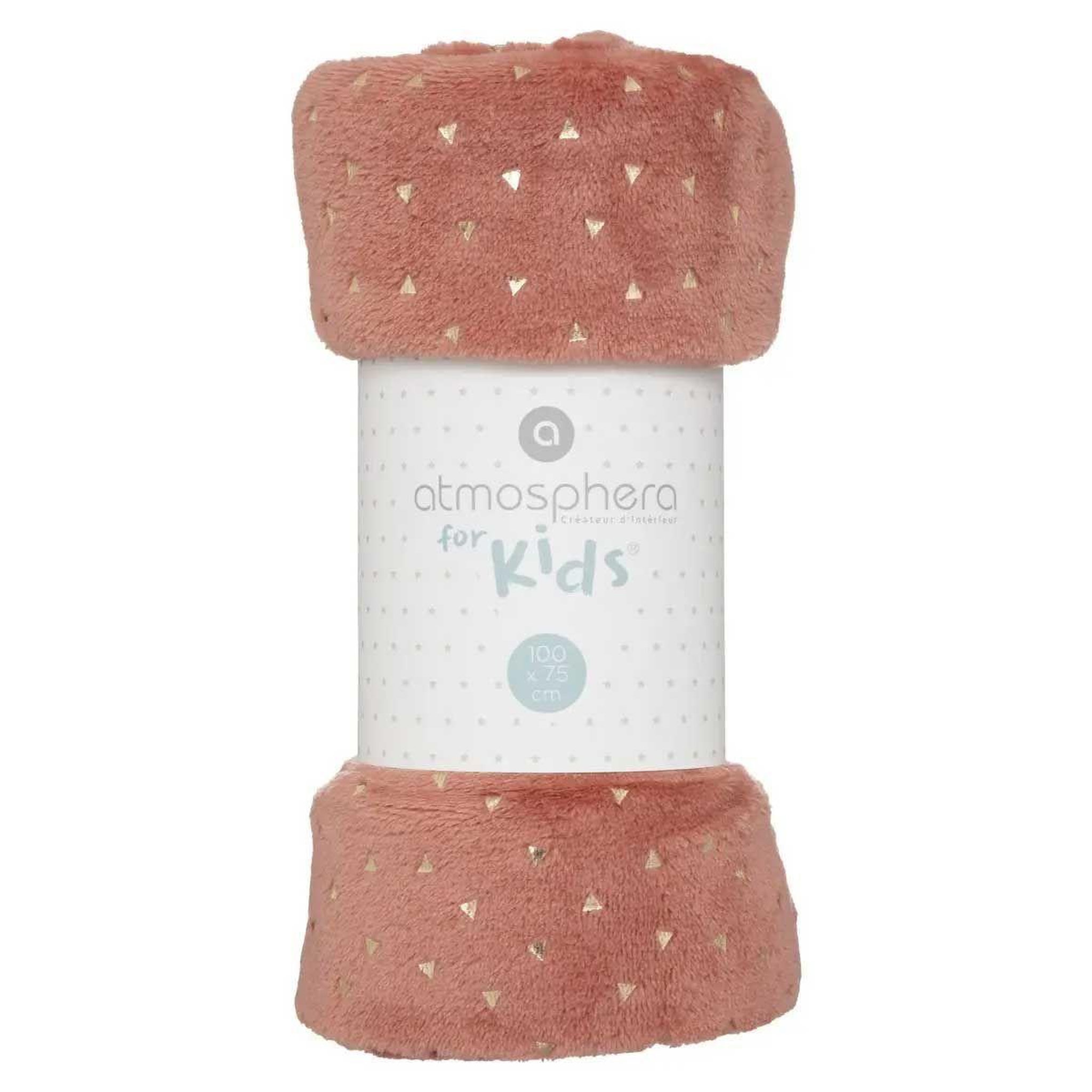 Voir la diapositive 3 : Atmosphera Kids Plaid flanelle enfant  berlingot  75x100cm terracotta