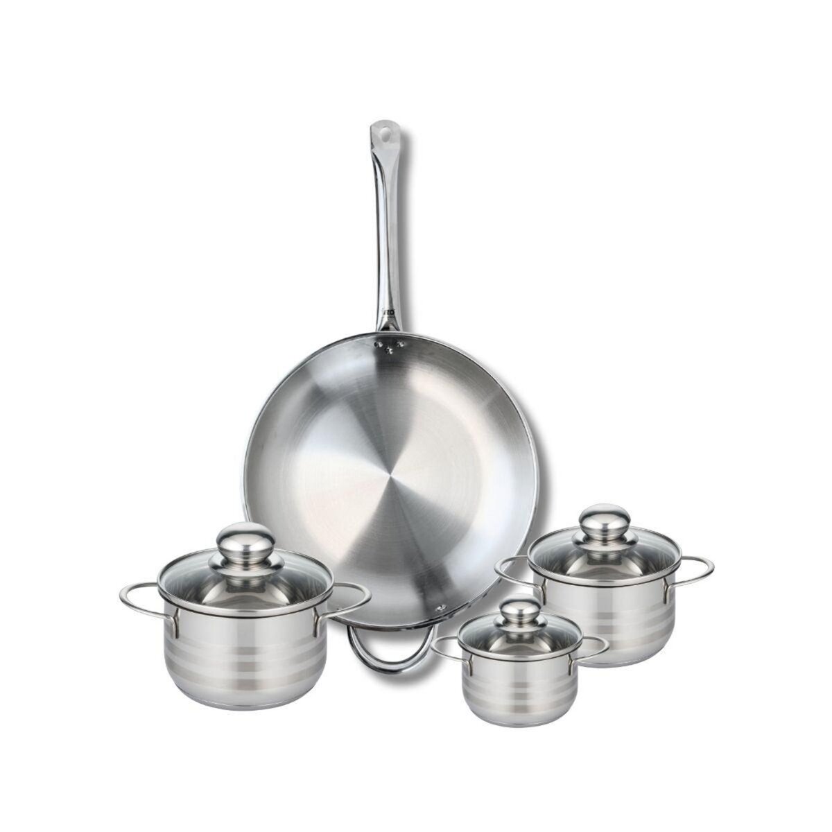 ELO Ensemble de 1 Poêle de cuisson 32 cm et 3 faitouts 12, 14 et 16 cm Elo Profi Brillant