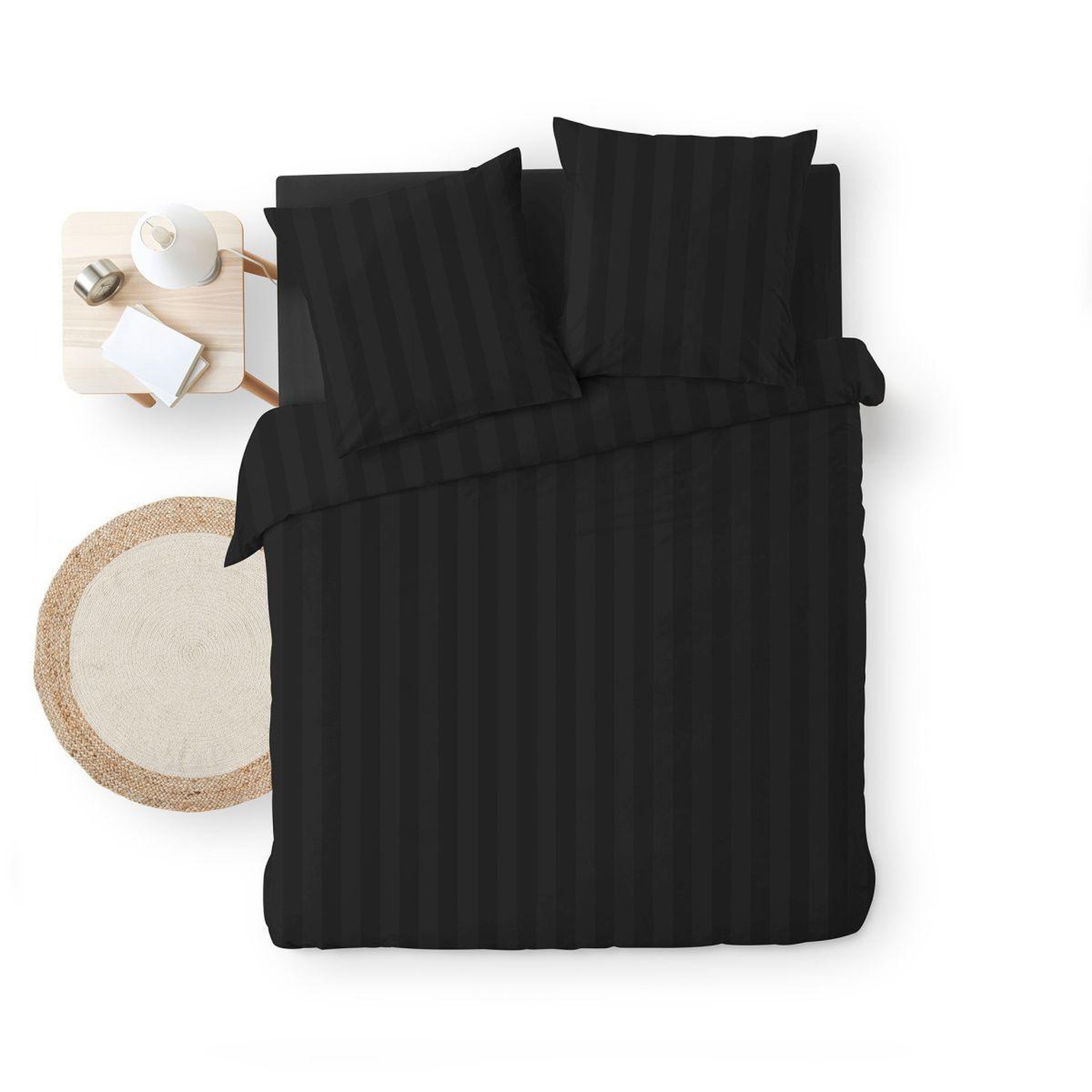 Voir la diapositive 3 : Douceur d'Intérieur Parure de lit 3 pièces  cleo  240x220cm noir