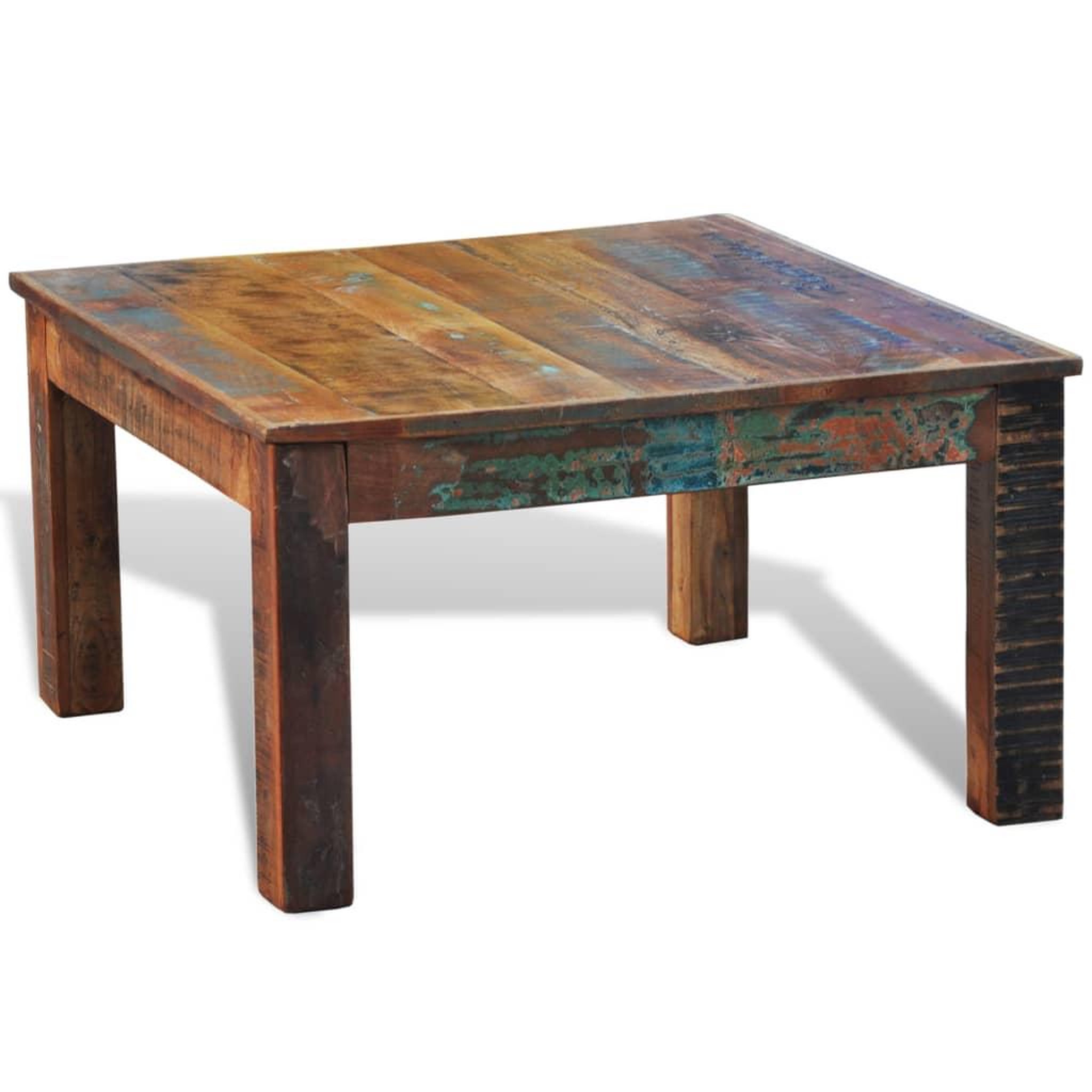Voir la diapositive 4 : VIDAXL Table basse carree bois de recuperation