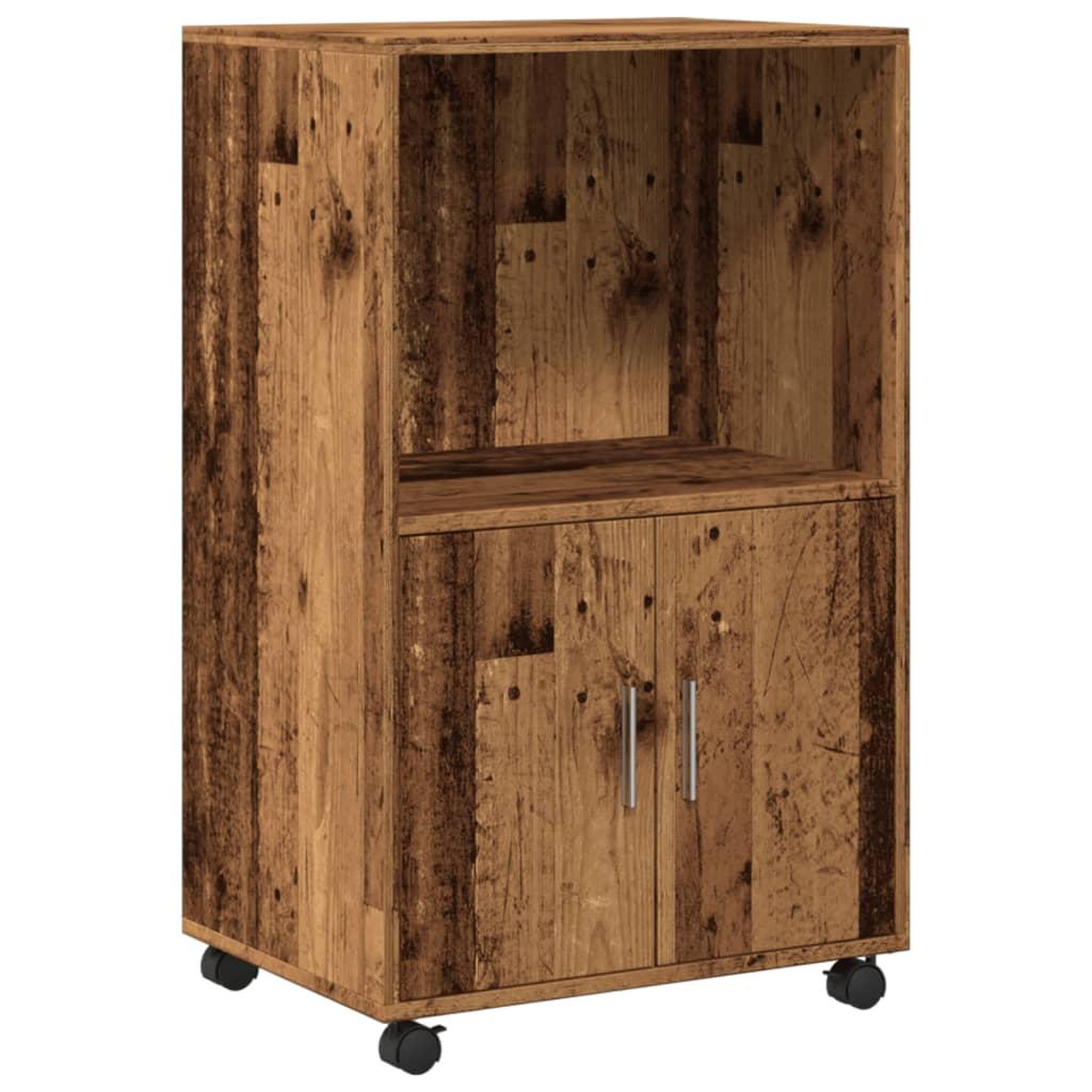 Voir la diapositive 2 : VIDAXL Armoire a roulettes vieux bois 55x40x91 cm bois d'ingenierie