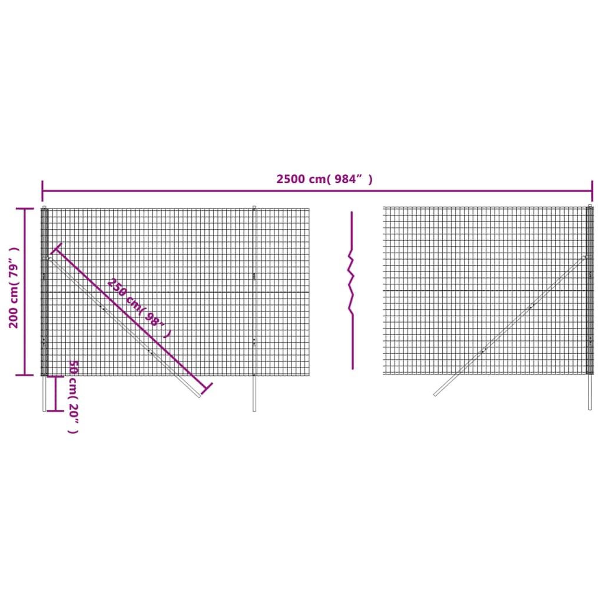 Voir la diapositive 6 : VIDAXL Cloture en treillis metallique vert 2x25 m acier galvanise