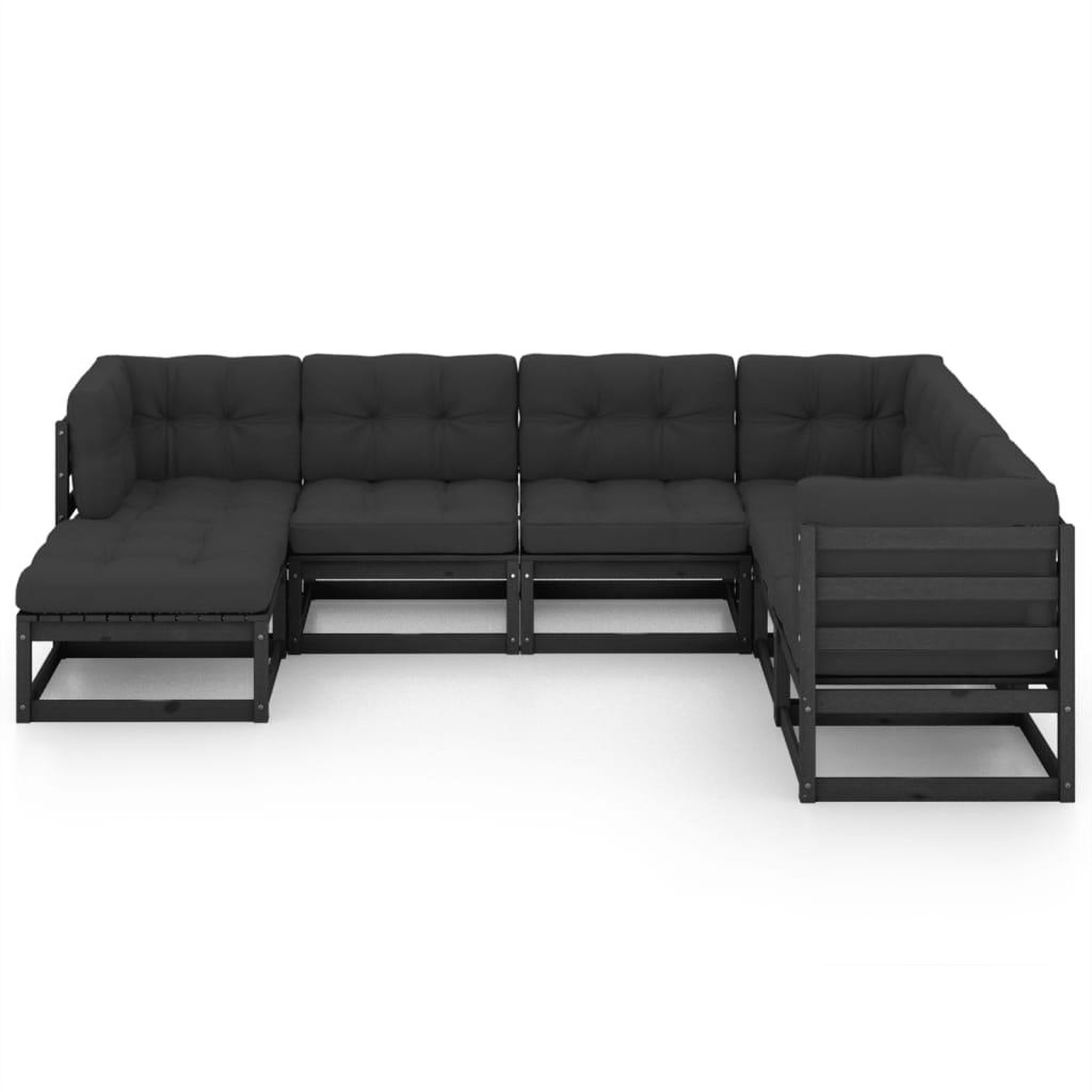 Voir la diapositive 3 : VIDAXL Salon de jardin 7 pcs avec coussins Bois de pin massif