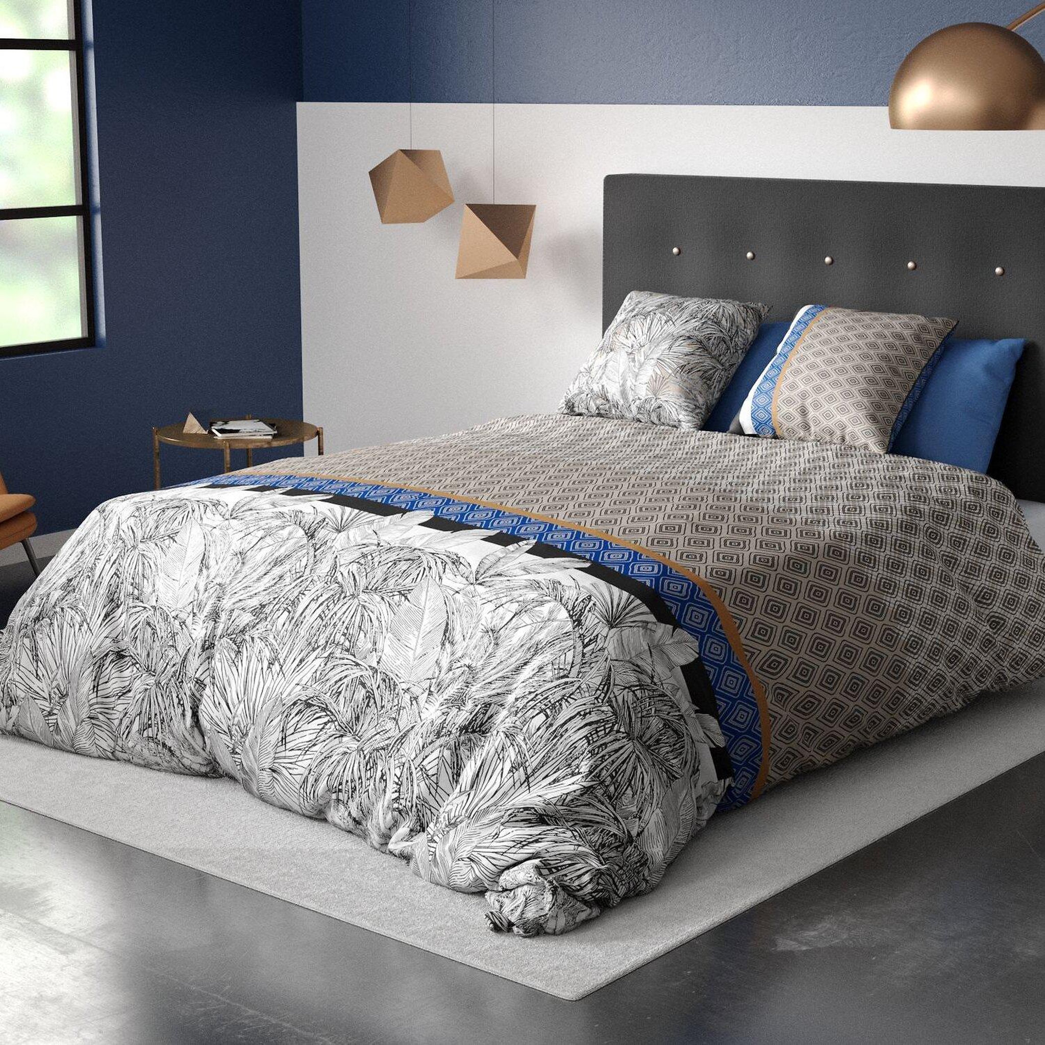 Voir la diapositive 1 : ATELIER DU COTON Parure housse de couette 100% coton 57fils- toki
