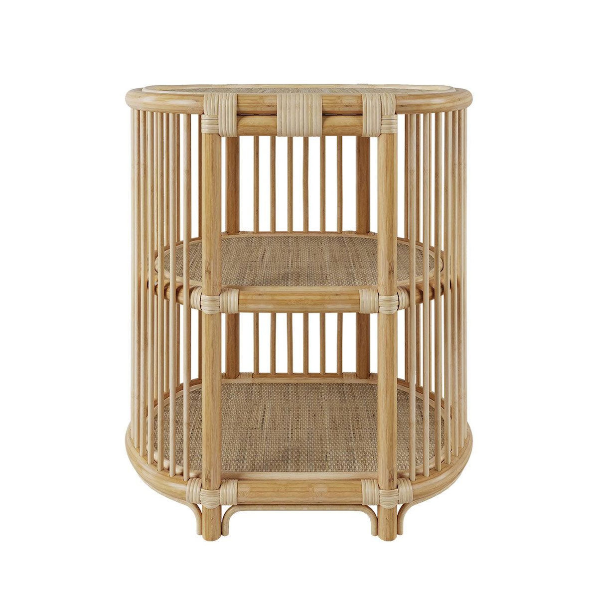 MAISON PAVANE Table d'appoint 2 étagères en rotin naturel-Marthe