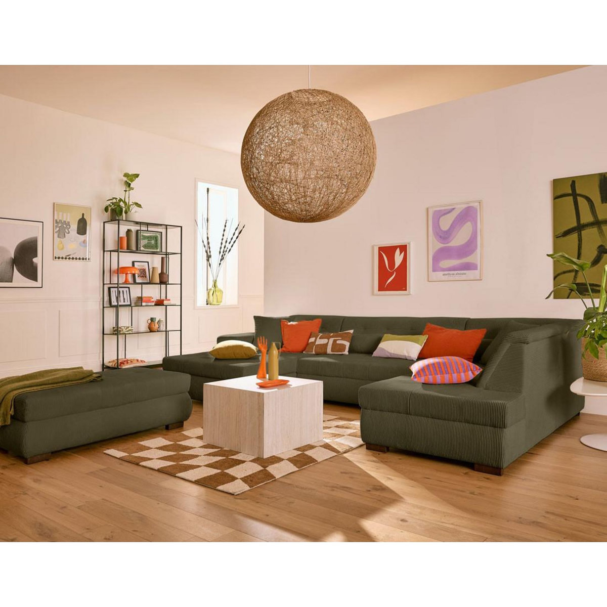 LISA DESIGN Vermont - pouf d'appoint - en velours côtelé