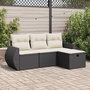 Voir la diapositive 1 : VIDAXL Salon de jardin 4 pcs avec coussins noir resine tressee