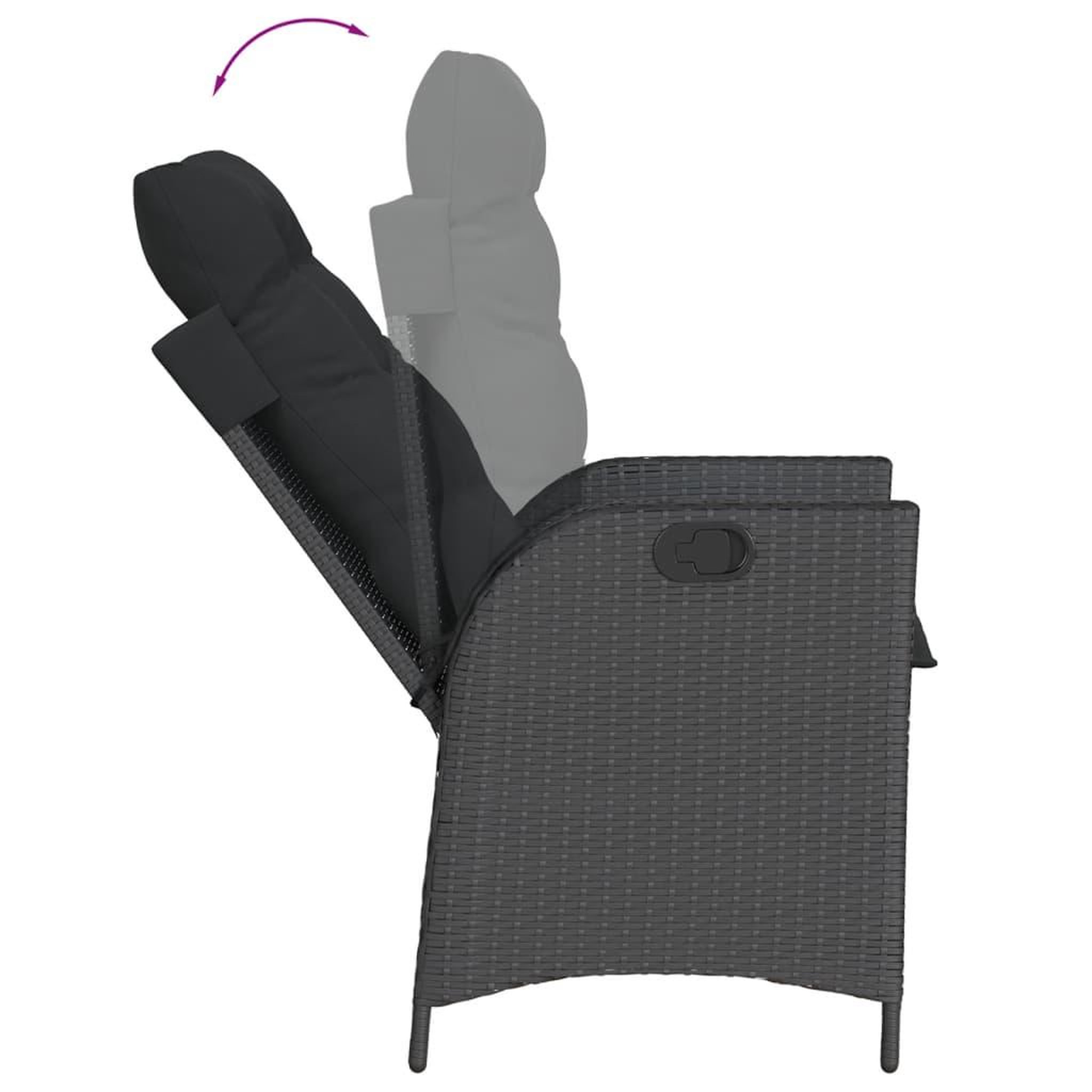 Voir la diapositive 4 : VIDAXL Ensemble a manger de jardin coussins 5pcs Noir Resine tressee