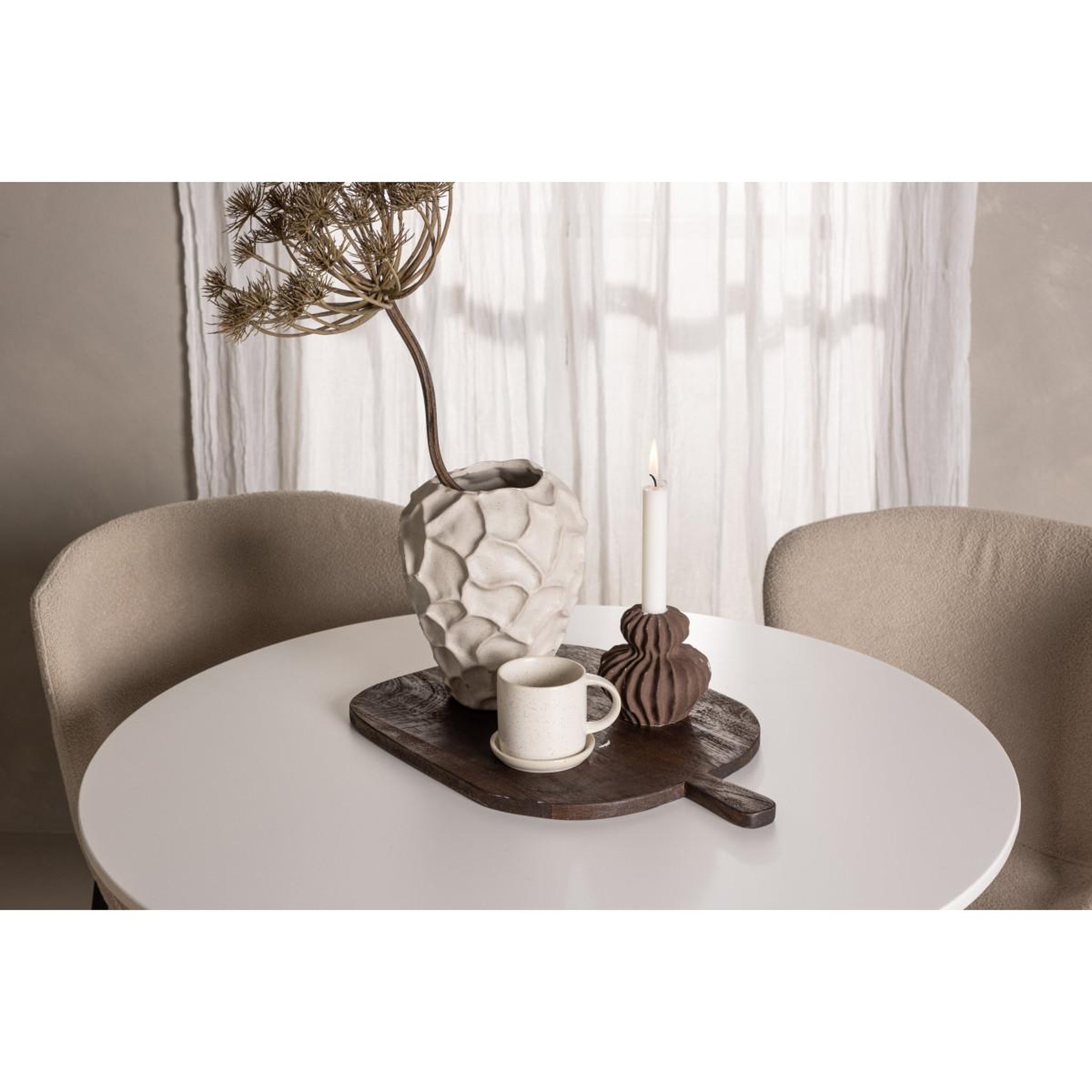 Voir la diapositive 6 : Paris Prix Ensemble table à manger & 4 chaises  hamden & modesto  80cm blanc & beige
