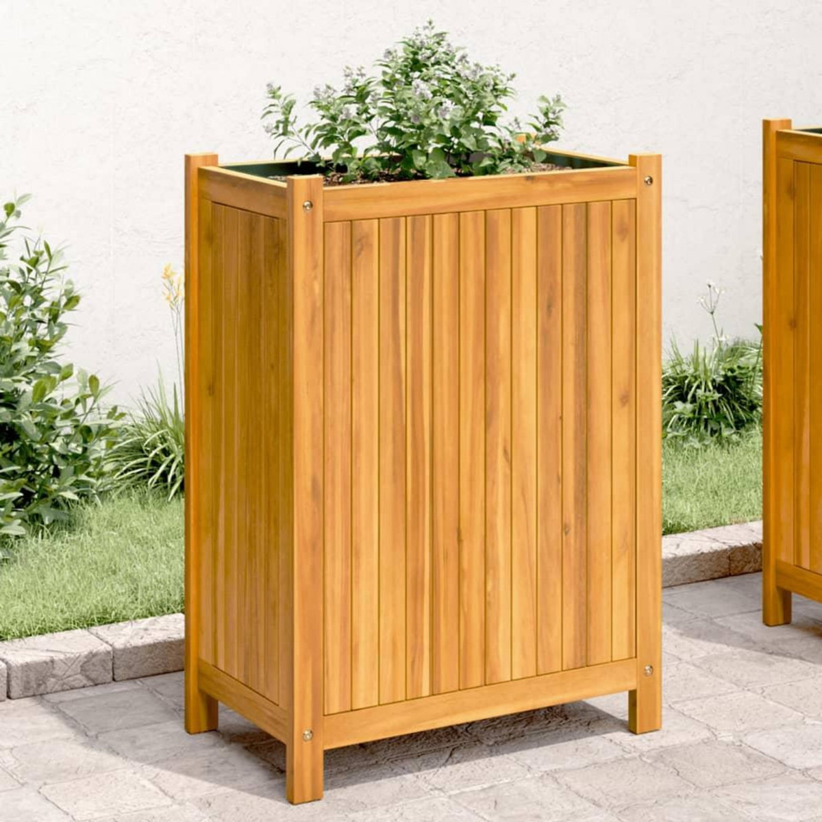 VIDAXL Jardiniere avec doublure 54x31x75 cm bois massif d'acacia