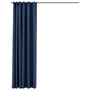 Voir la diapositive 2 : VIDAXL Rideau occultant d'aspect de lin avec crochets Bleu 290x245 cm