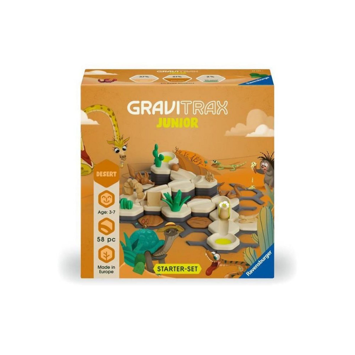 RAVENSBURGER GraviTrax Junior - RAVENSBURGER - Starter Set S Desert - 59 pieces - Pour enfants de 3 ans et plus