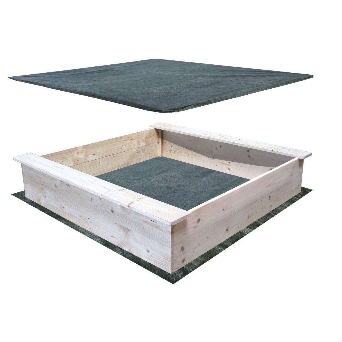 Soulet Bac à sable en bois 1,18x1,18 m