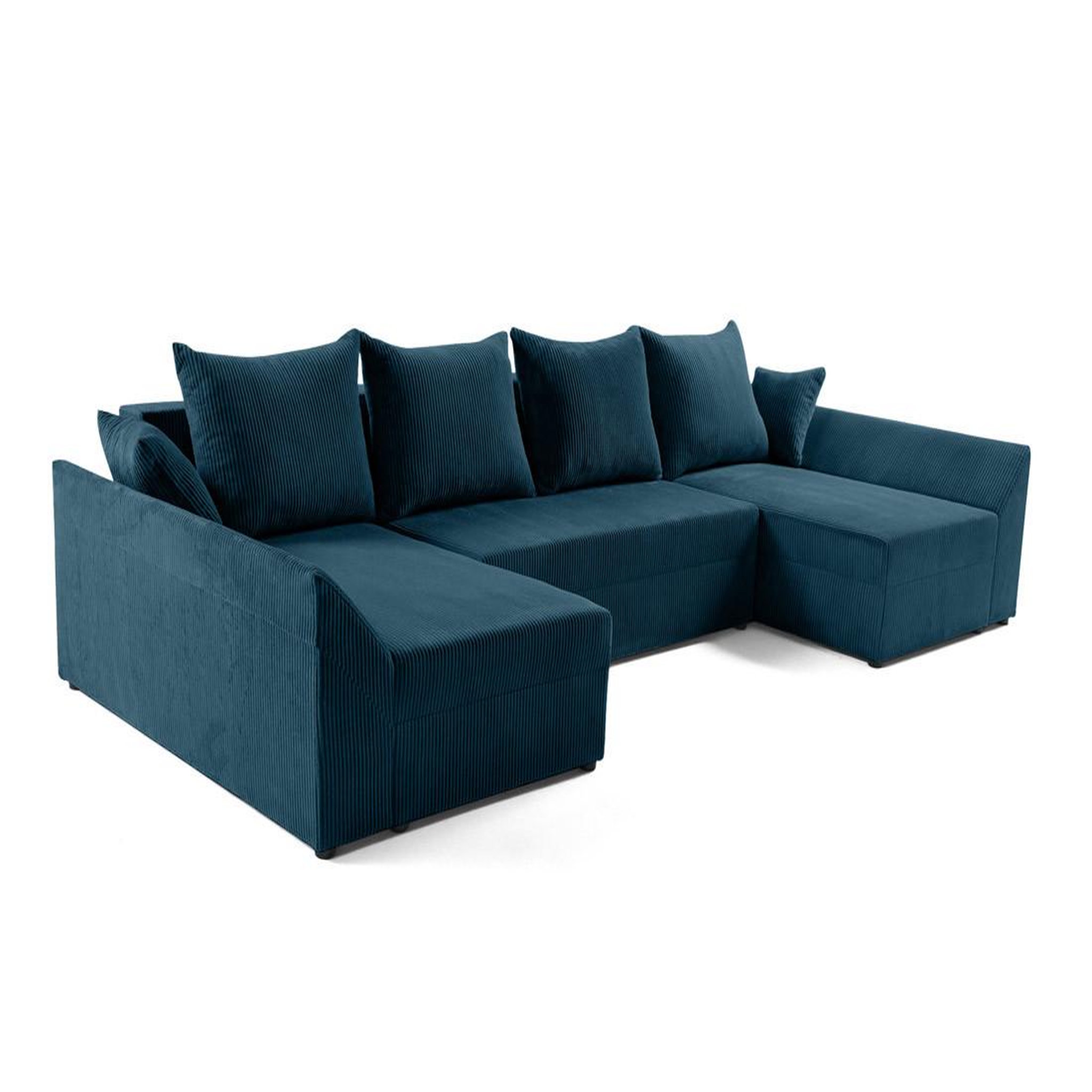 Voir la diapositive 4 : BEST MOBILIER Mike - canapé panoramique en u - 7 places - convertible avec coffre - en velours côtelé