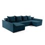 Voir la diapositive 4 : BEST MOBILIER Mike - canapé panoramique en u - 7 places - convertible avec coffre - en velours côtelé