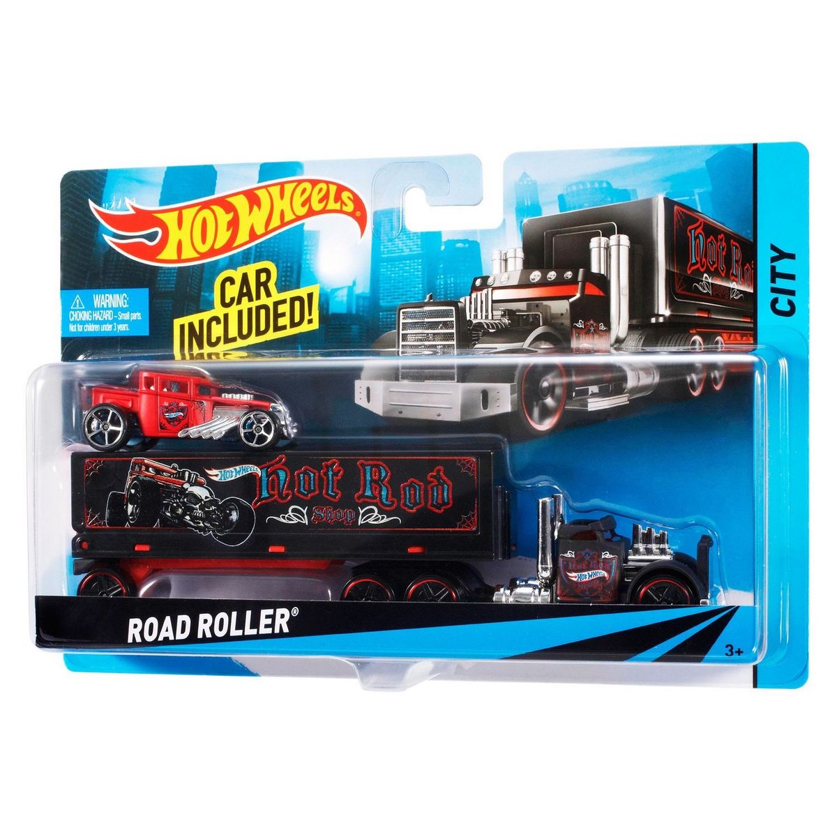 MATTEL Super transporteur et petite voiture Hot wheels