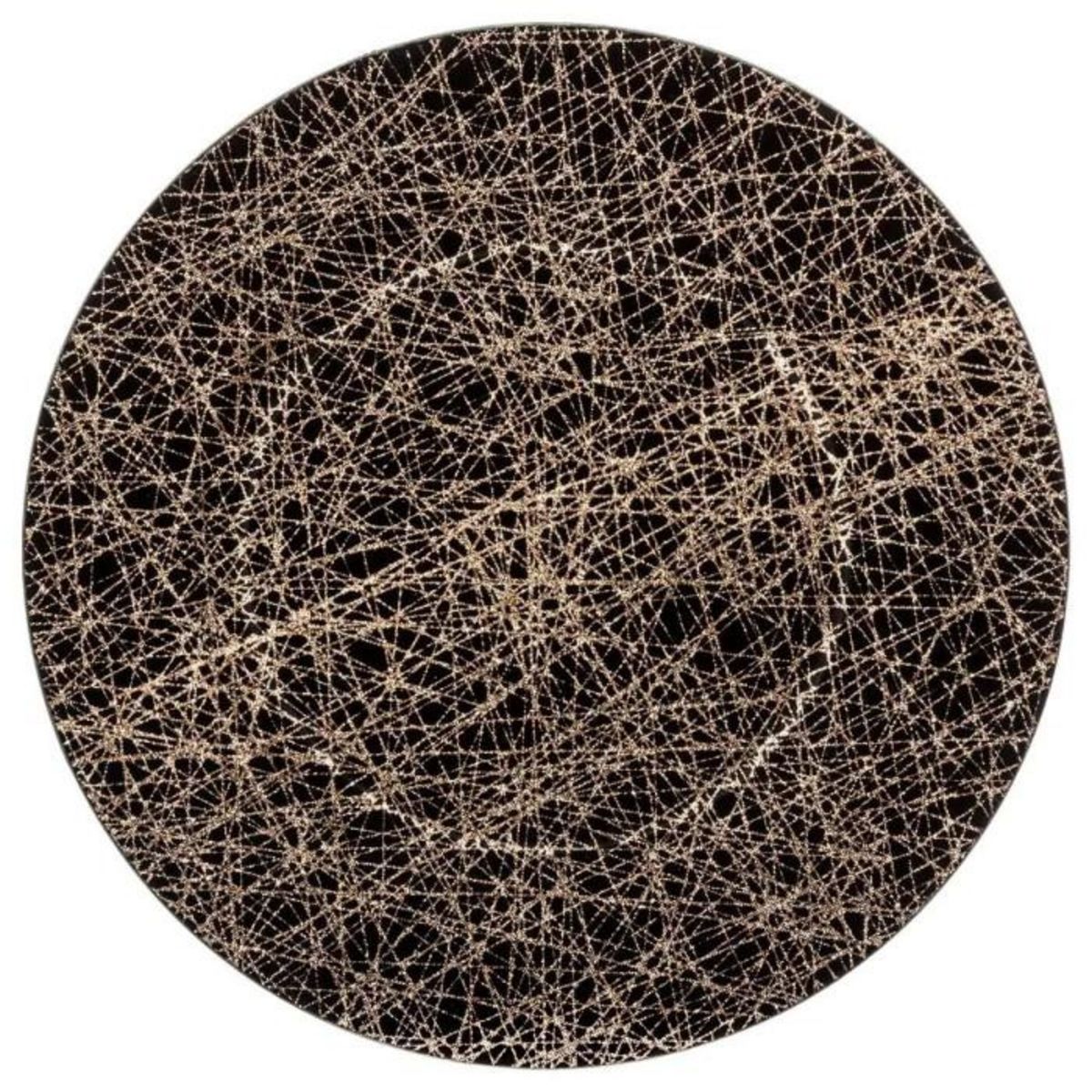 ATMOSPHERA Assiette de Présentation  Lignes  33cm Noir & Or