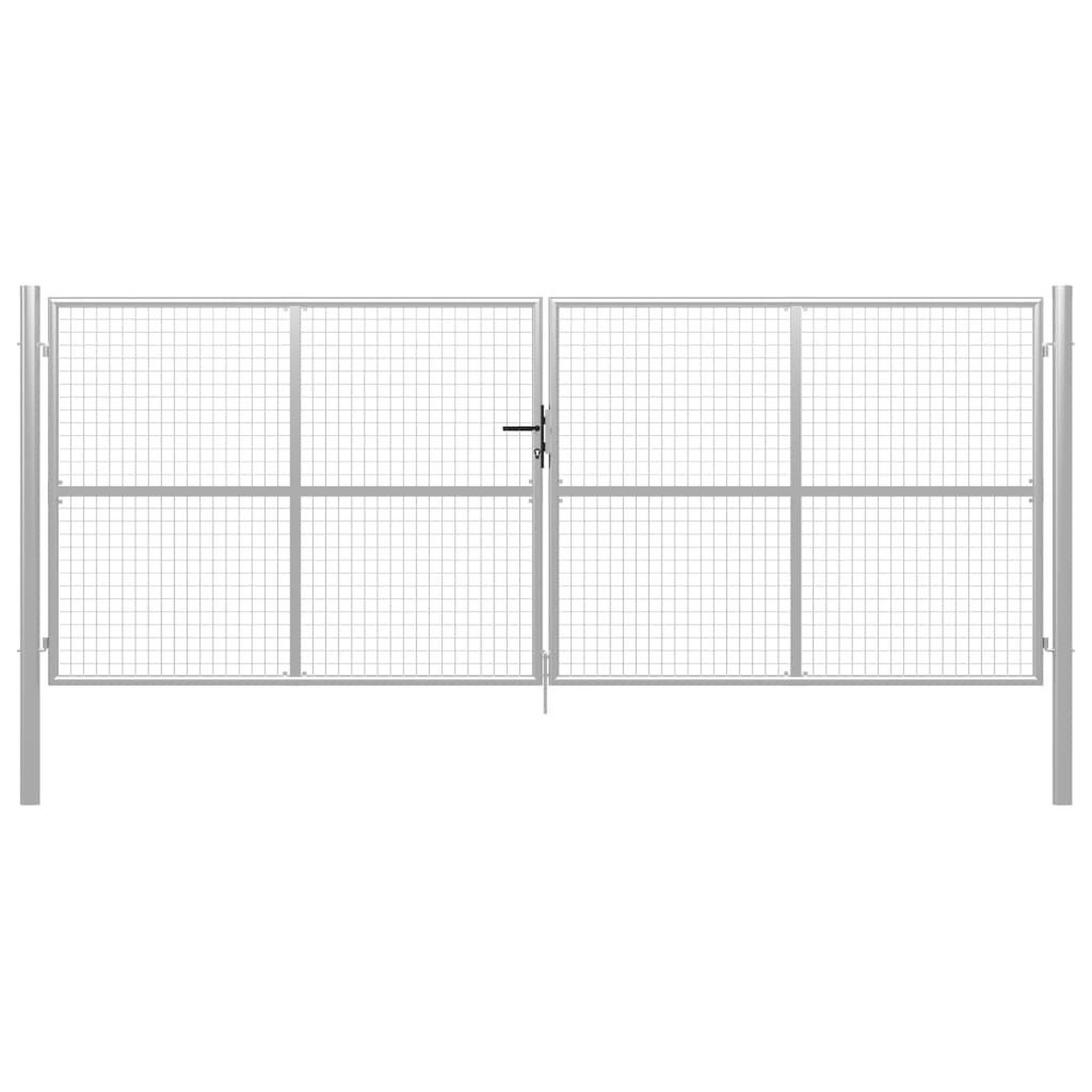 Voir la diapositive 1 : VIDAXL Porte de jardin Acier galvanise 415x200 cm Argente